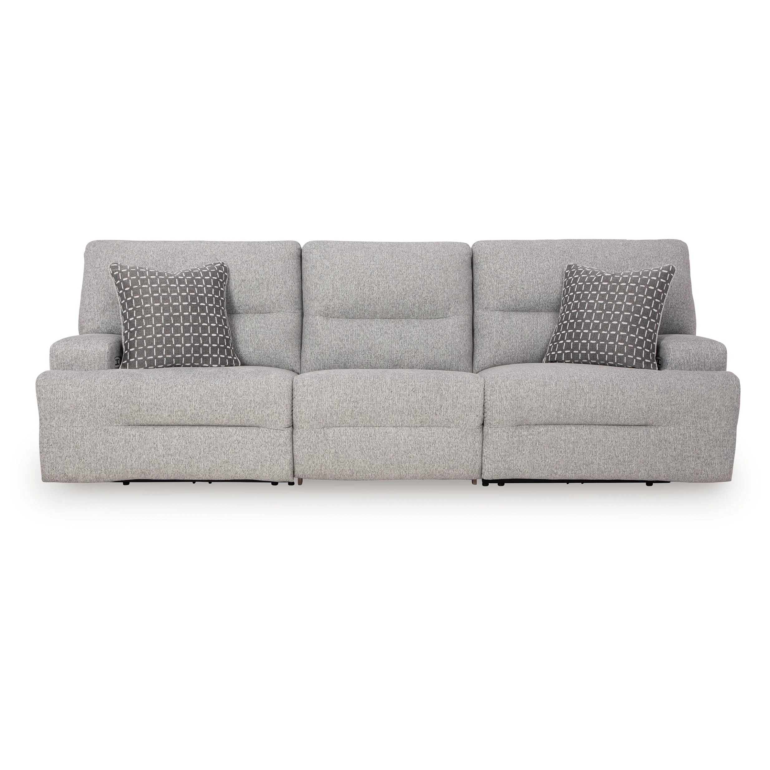 Acklen Place - 3-Piece Power Reclining Sectional Sofa - Pewter