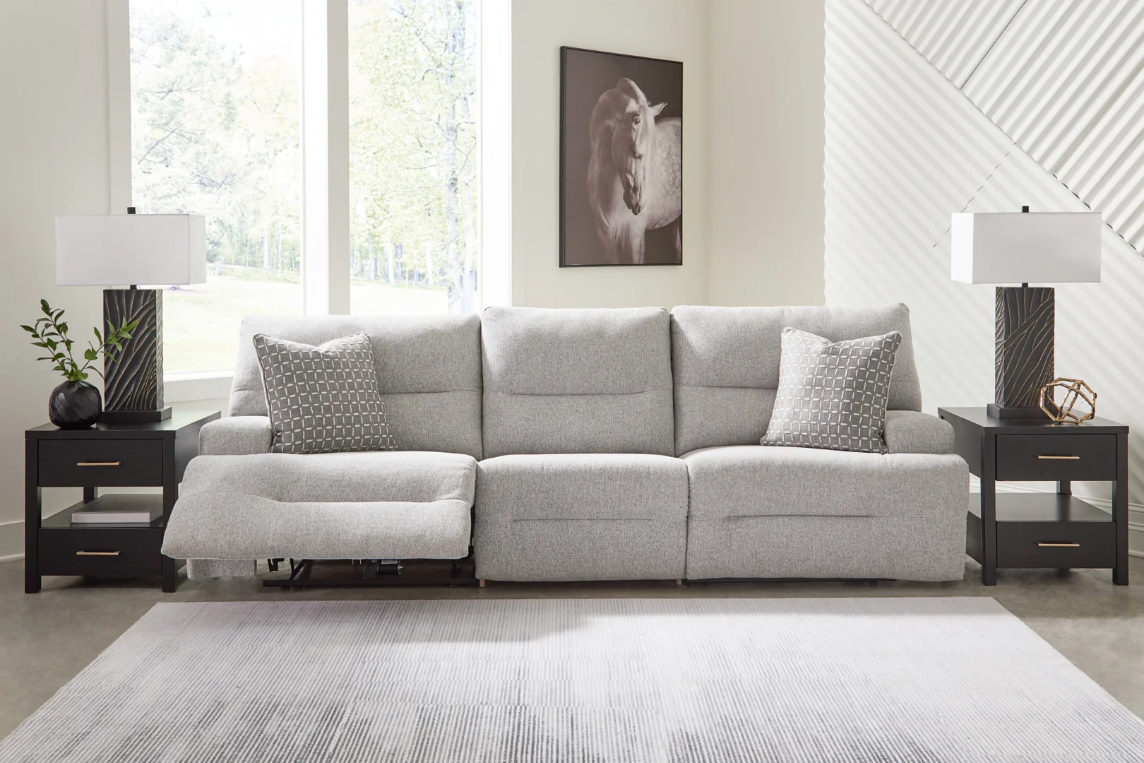 Acklen Place - 3-Piece Power Reclining Sectional Sofa - Pewter - Image 2