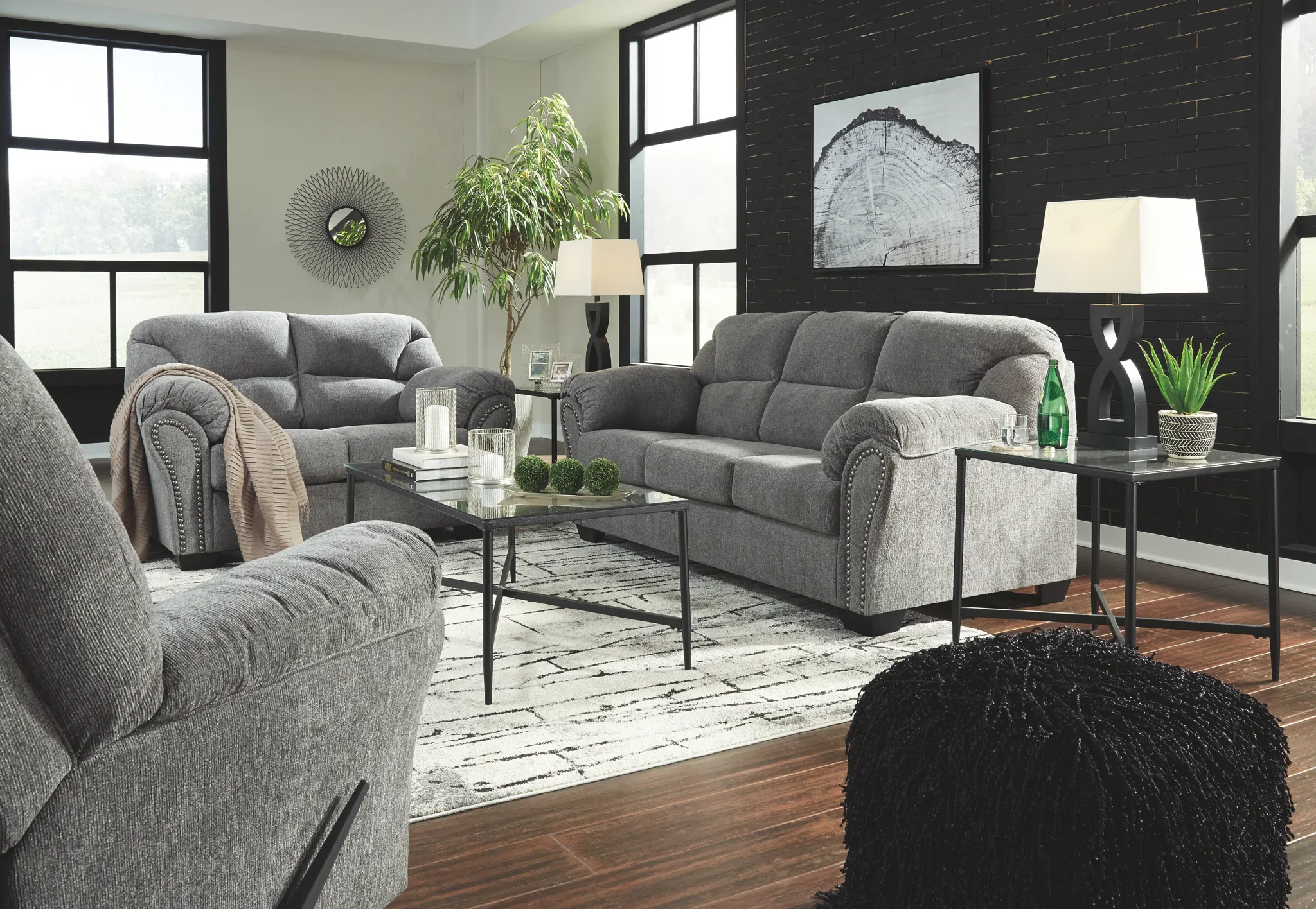 Allmaxx - Pewter - 2 Pc. - Sofa, Loveseat - Image 2