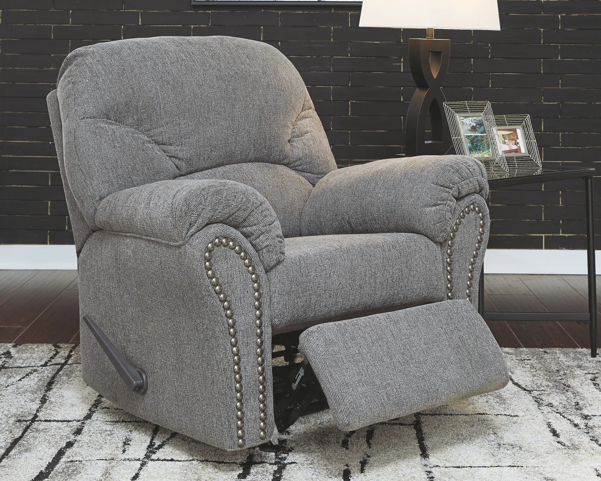 Allmaxx - Pewter - 3 Pc. - Sofa, Loveseat, Rocker Recliner - Image 2