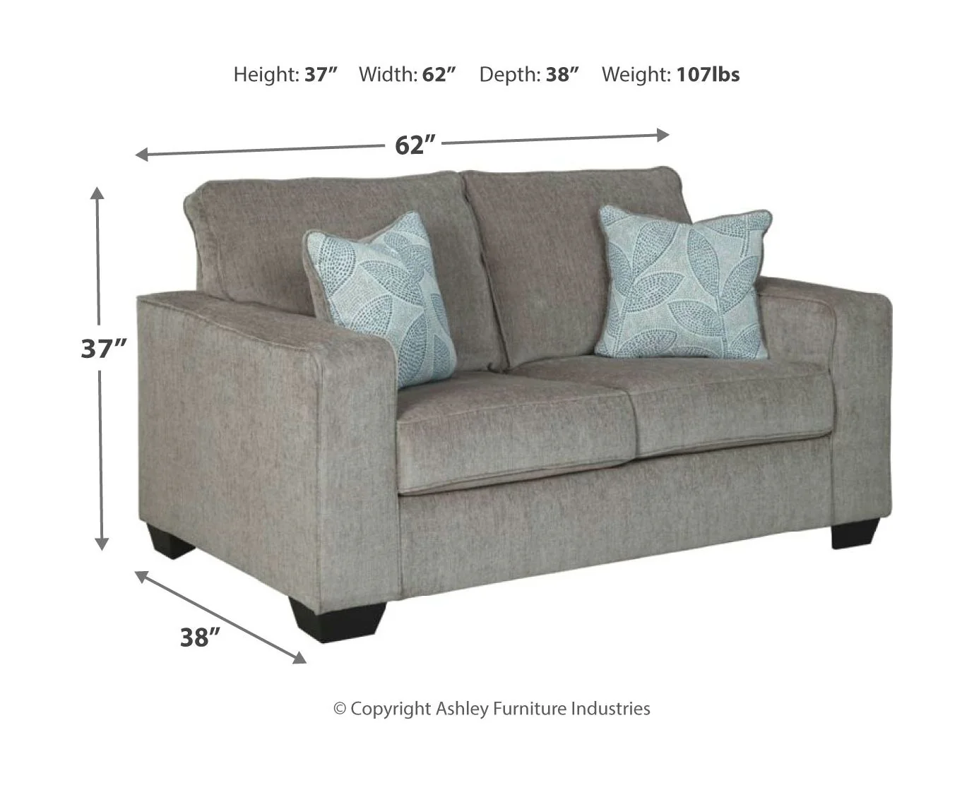 Altari - Light Gray - Loveseat - Image 4