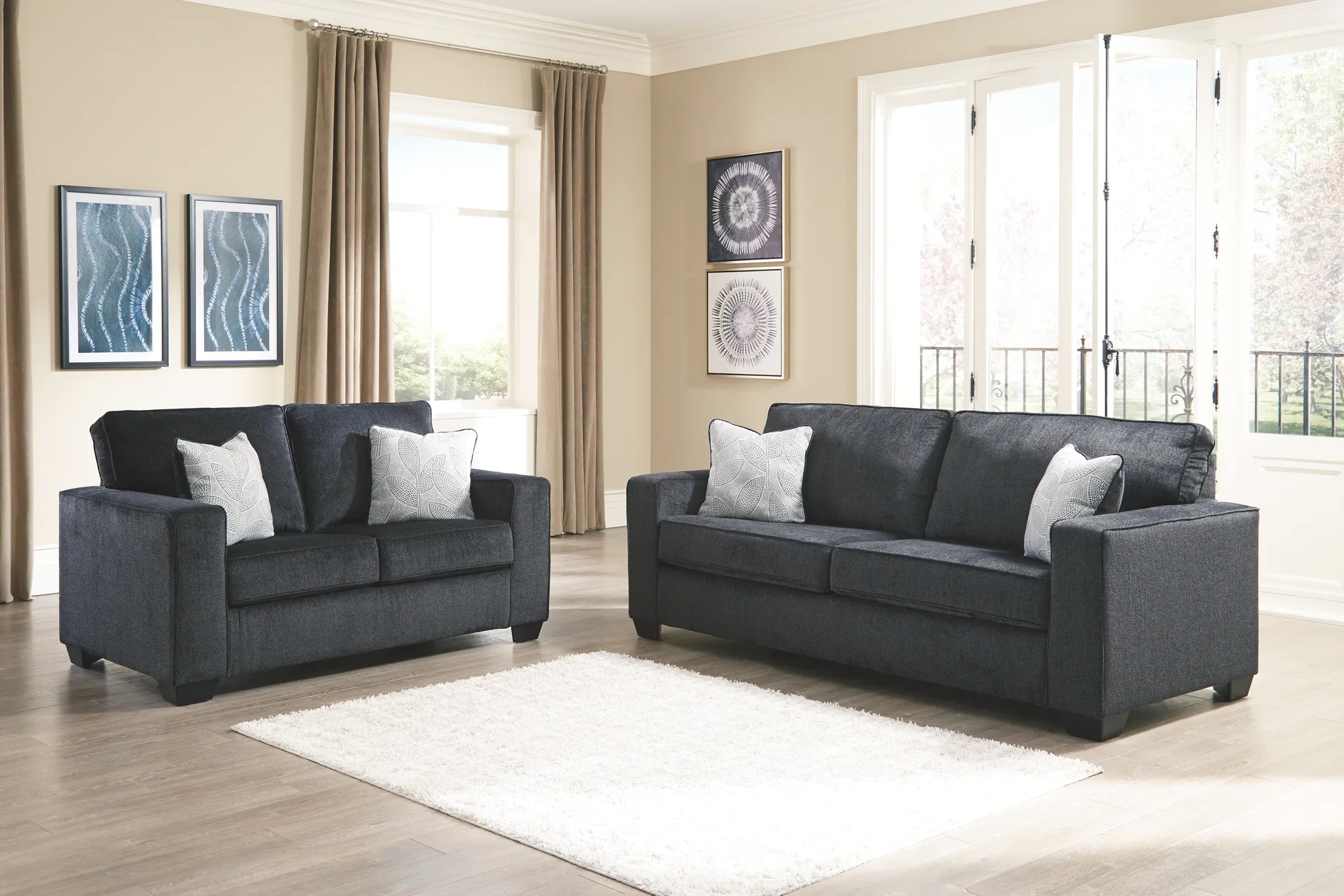 Altari - Slate - 4 Pc. - Sofa, Loveseat, Chair, Ottoman - Image 3