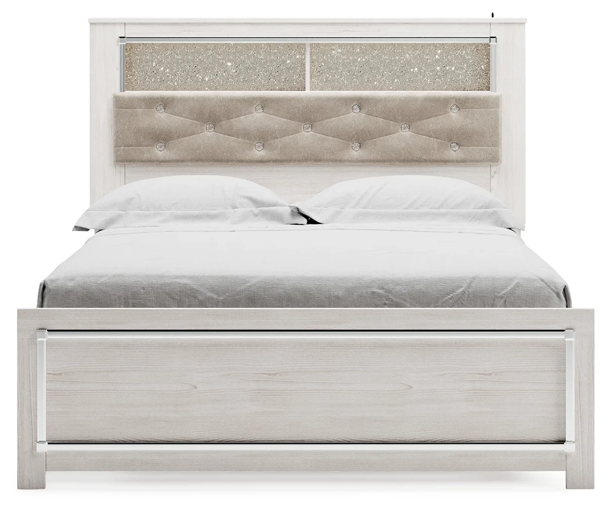 Altyra - White - Queen Panel Bookcase Bed With Roll Slats - Image 3