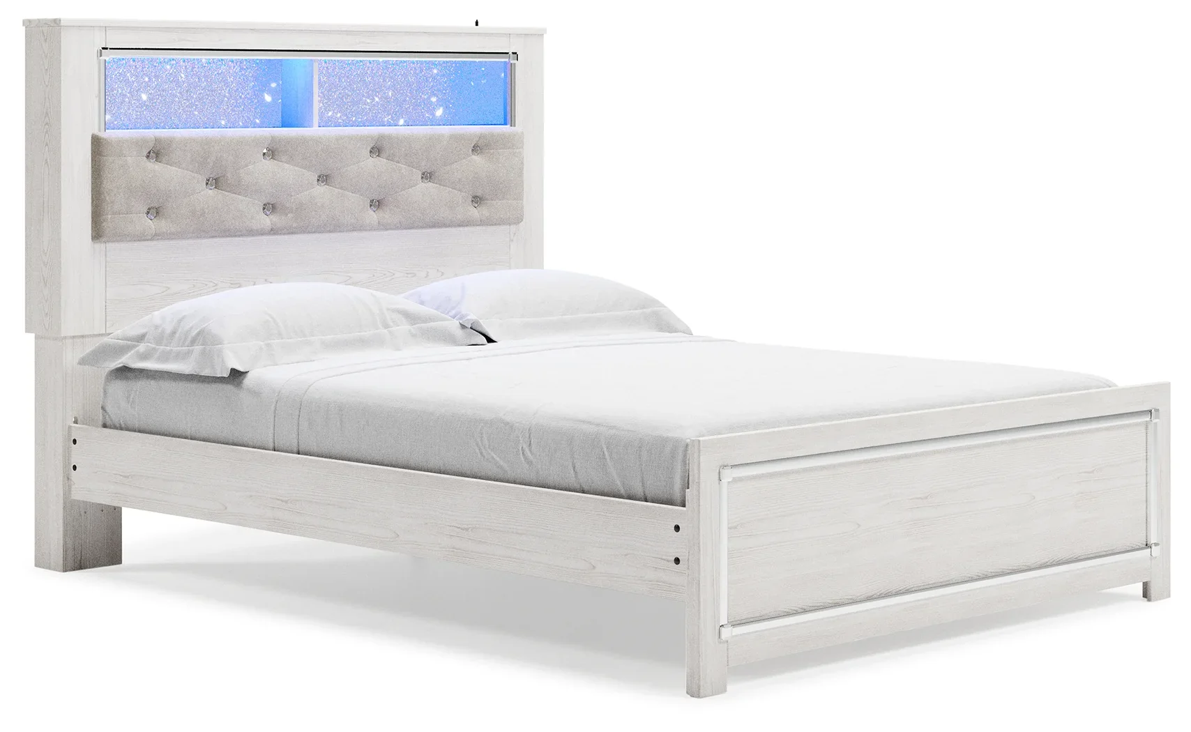 Altyra - White - Queen Panel Bookcase Bed With Roll Slats - Image 5