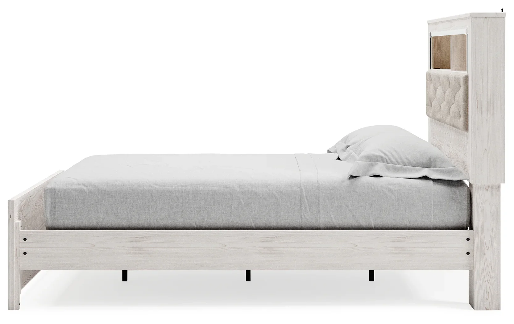 Altyra - White - Queen Panel Bookcase Bed With Roll Slats - Image 7