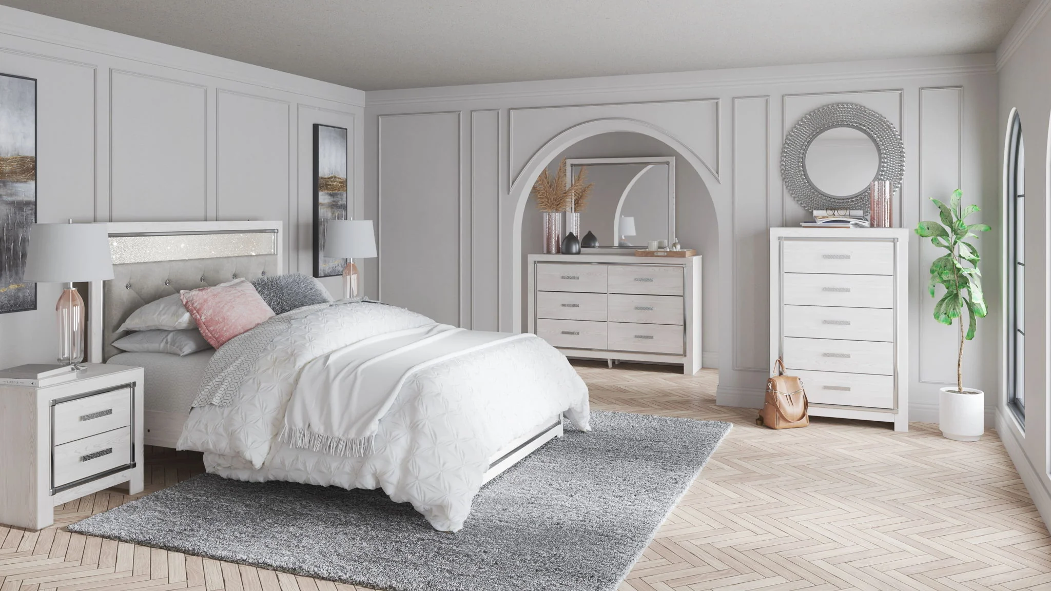 Altyra - White - Two Drawer Night Stand - Image 6