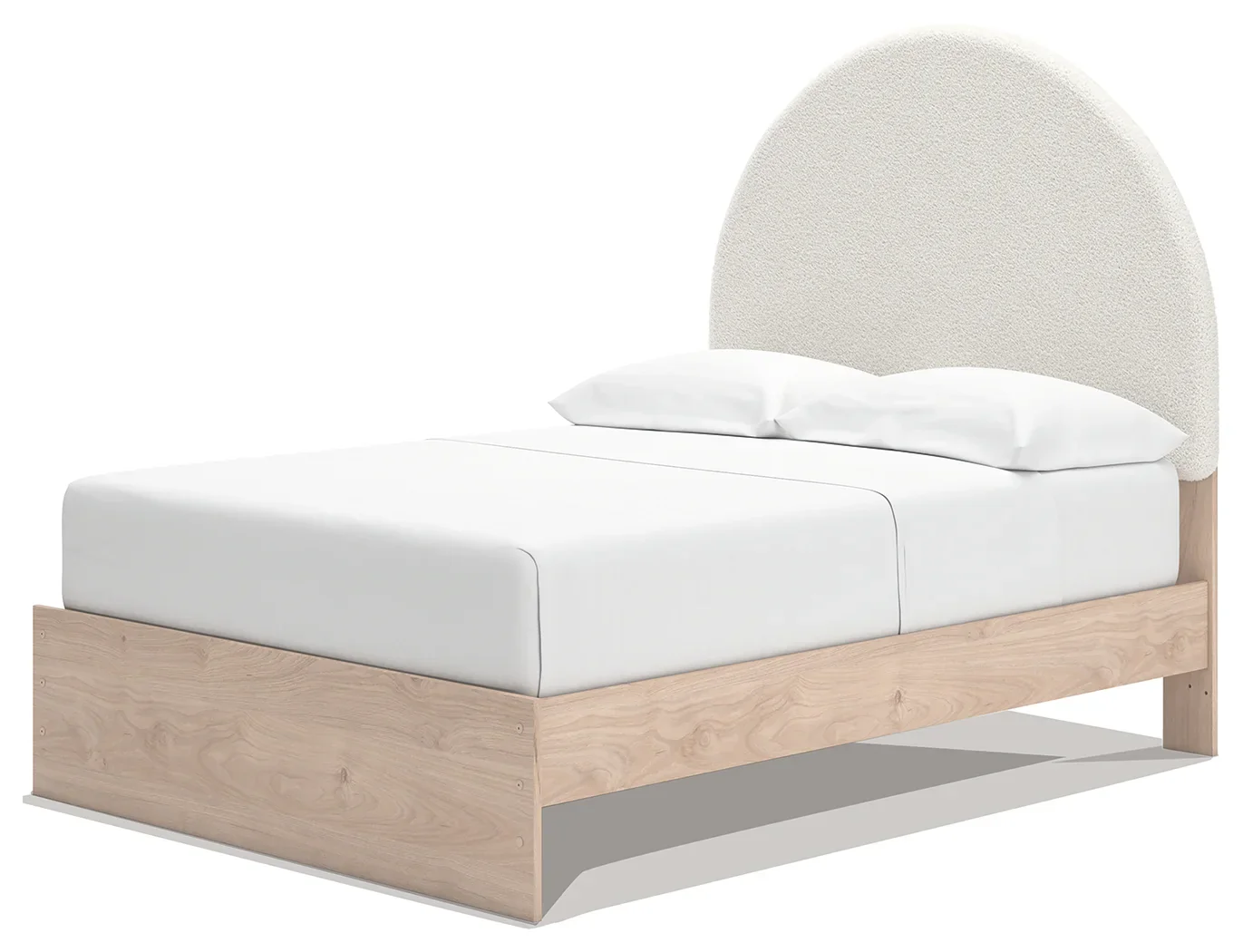 Arloster - Full Upholstered Panel Bed With Side Storage Unit - Tan / White - Image 3