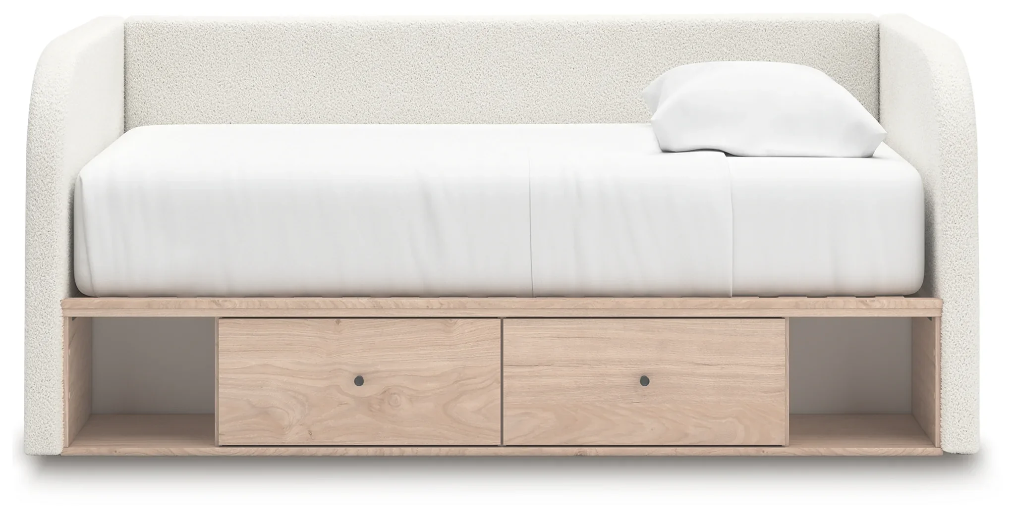 Arloster - Tan / White - Twin Upholstered Day Bed With Storage - Image 6