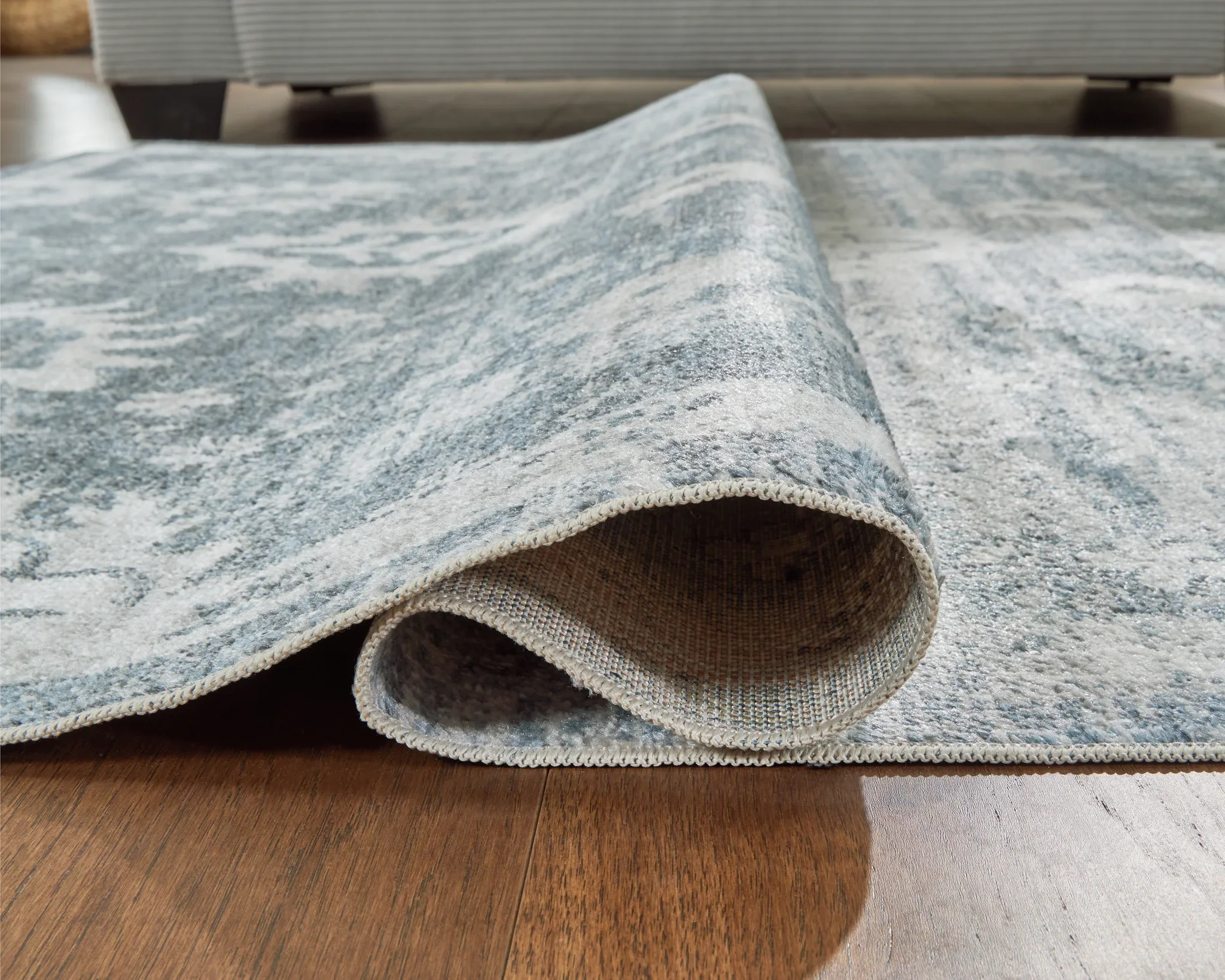 Avanworths - Blue / Gray / Ivory - Washable Medium Rug - 5' x 7' - Image 4