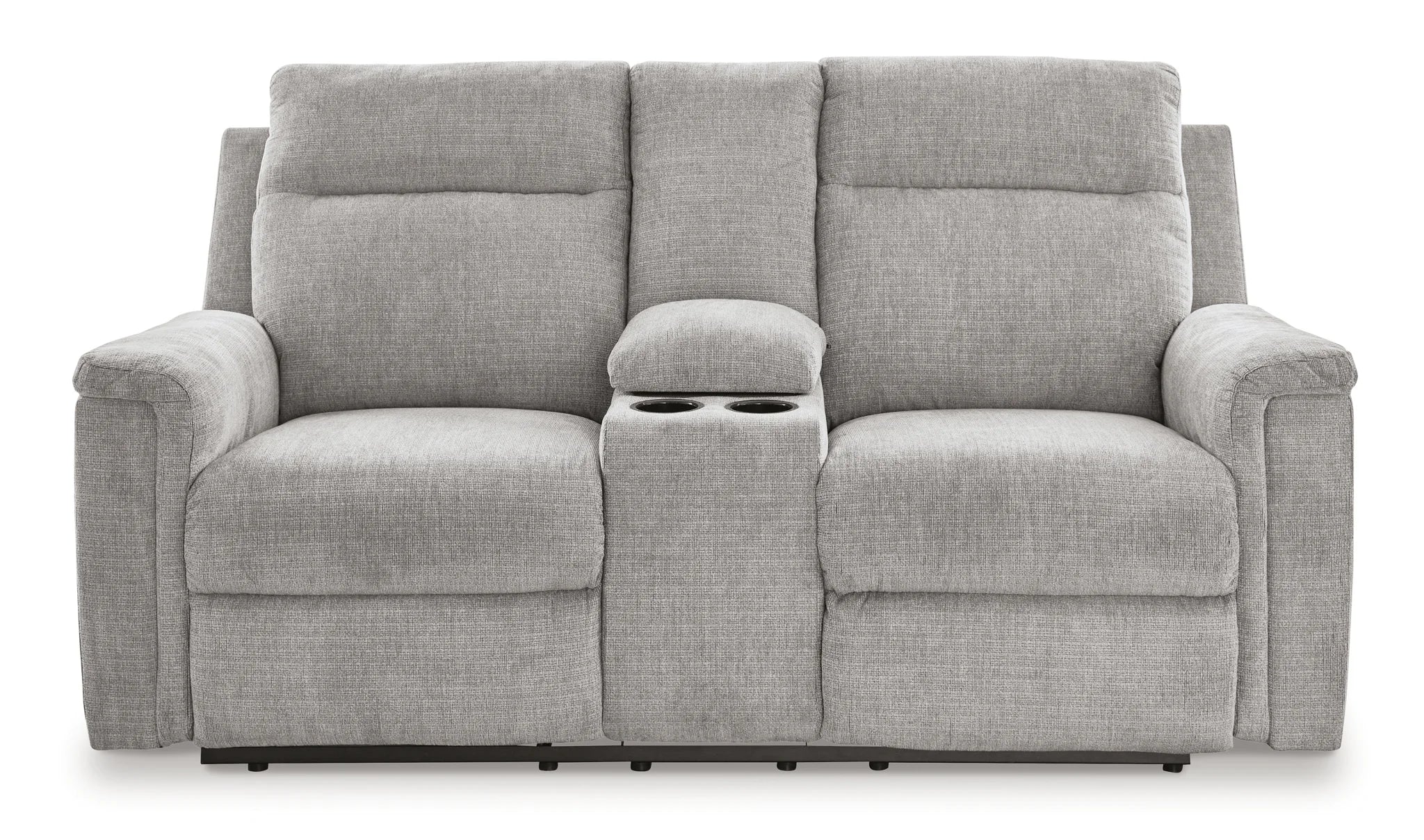 Barnsana - Ash - Dbl Power Reclining Loveseat with Console - Image 3