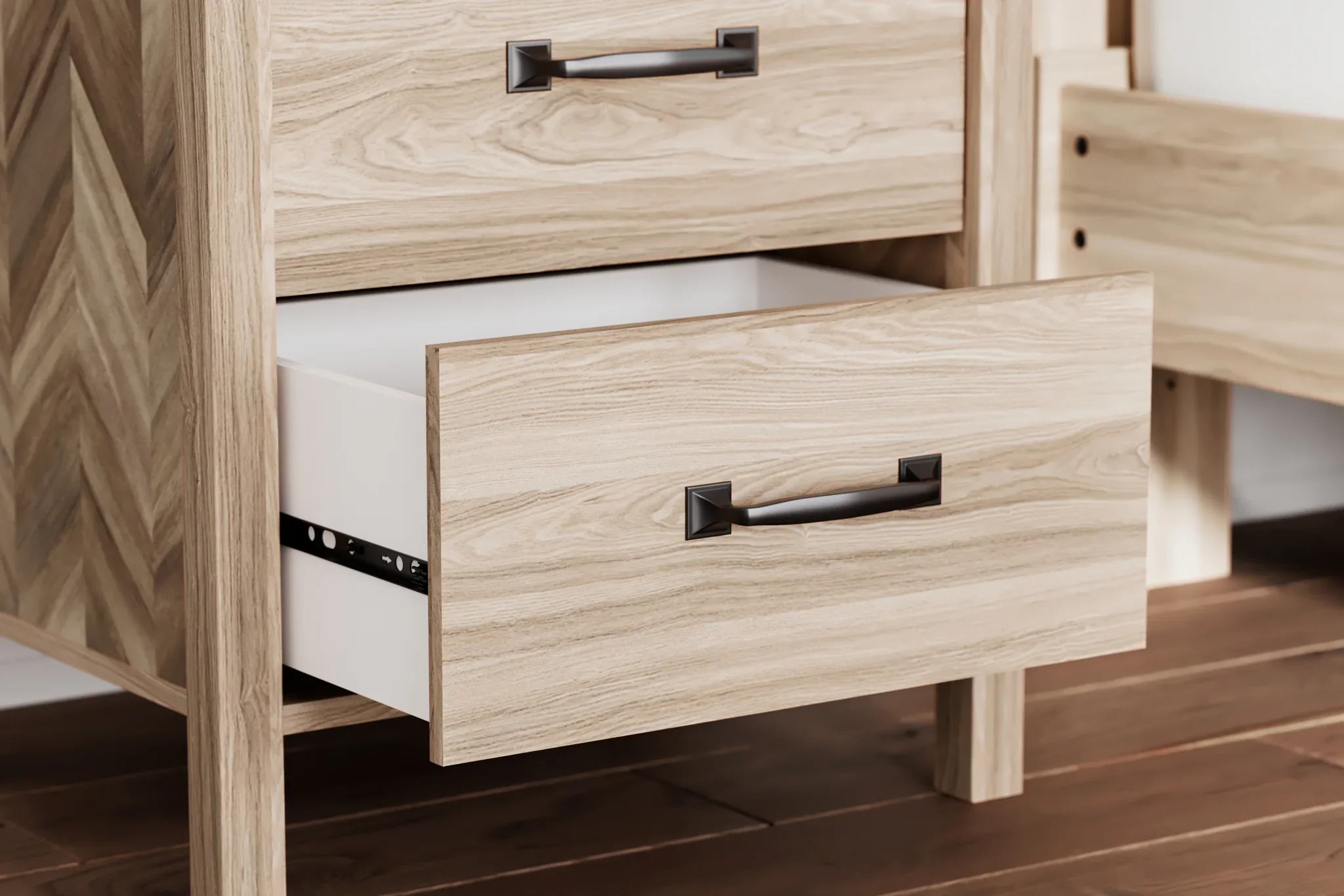 Battelle - Tan - Two Drawer Night Stand - Image 3