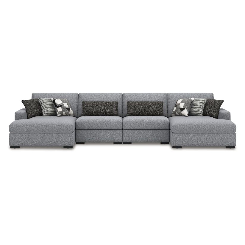 Bealton - Salt and Pepper - 4-Piece Sectional With Double Chaise - Image 2