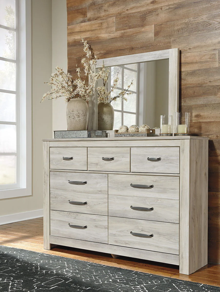 Bellaby - Whitewash - Bedroom Mirror - Wooden Frame