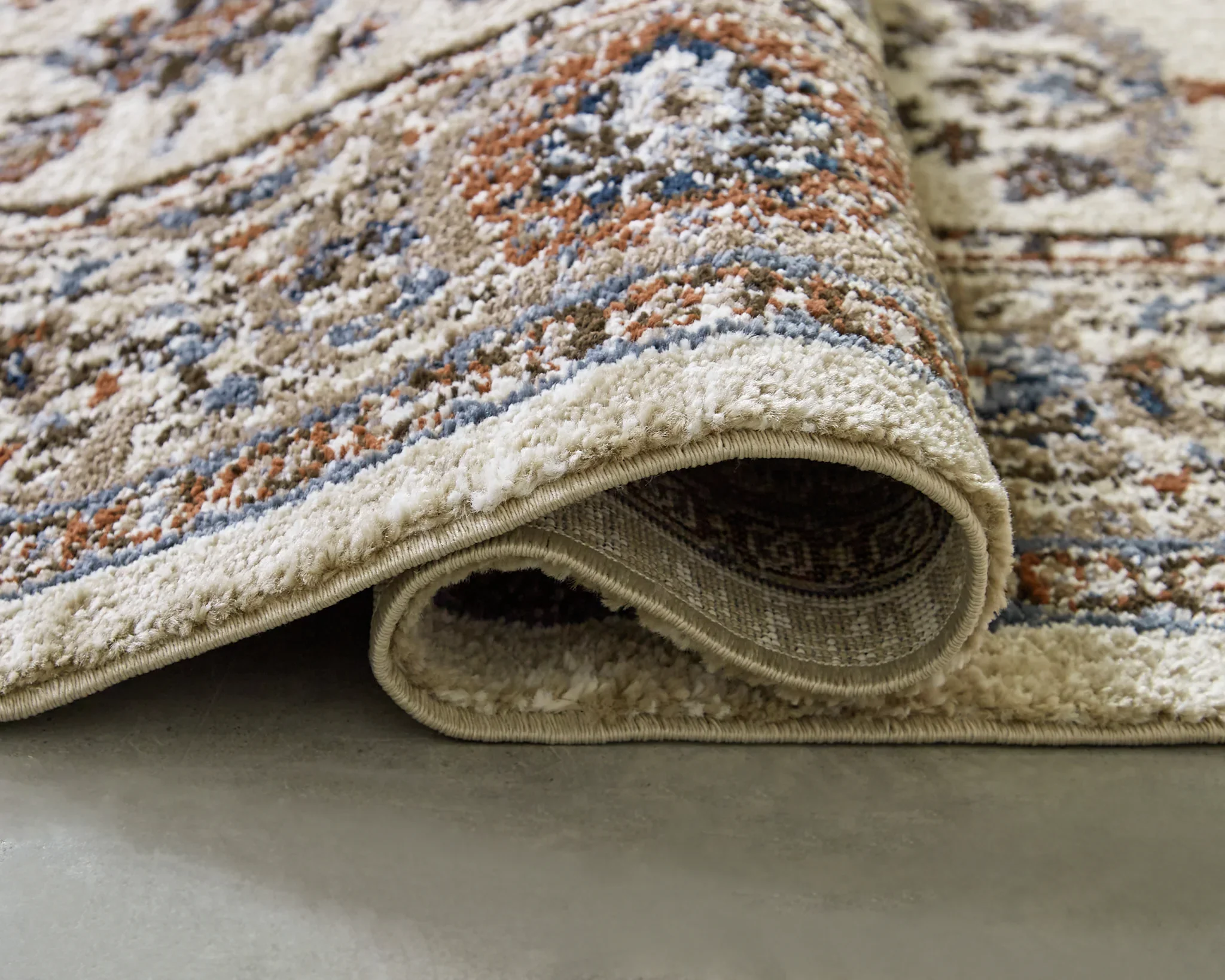 Beritham - Blue / Brown / Beige - Large Rug - 8' x 10' - Image 4
