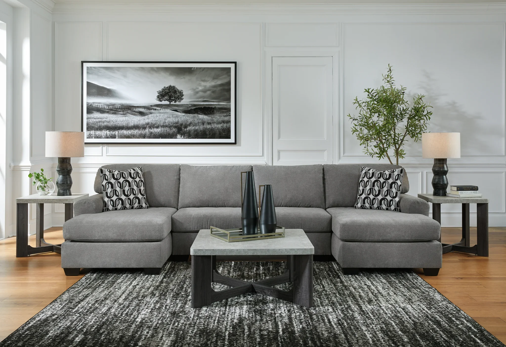 Birkdale Court - Gray - 3-Piece Sectional With LAF And RAF Corner Chaises - Image 3