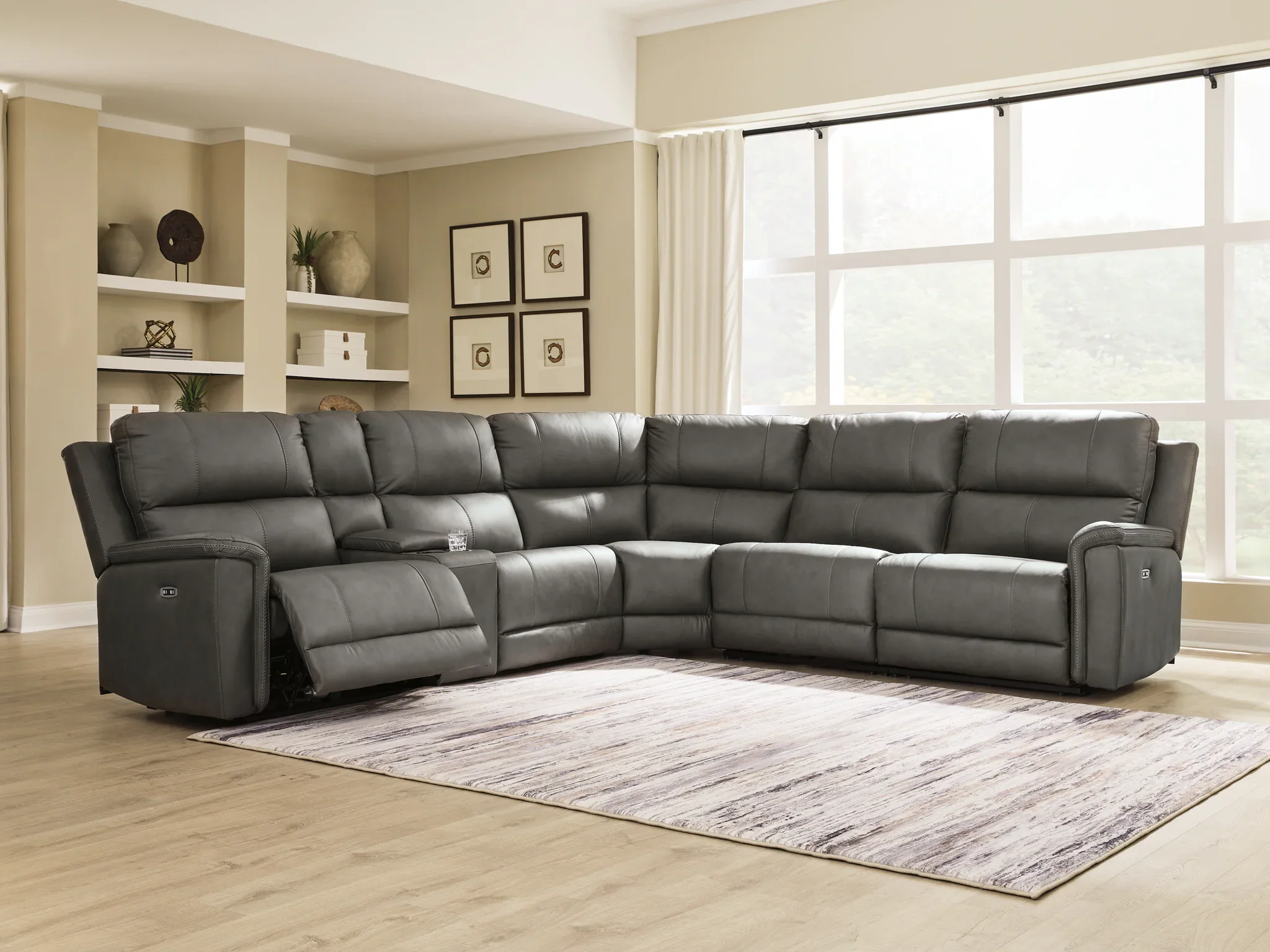 Bleckley - 6-Piece Power Reclining Sectional With LAF And RAF Recliners - Anchor - Image 2