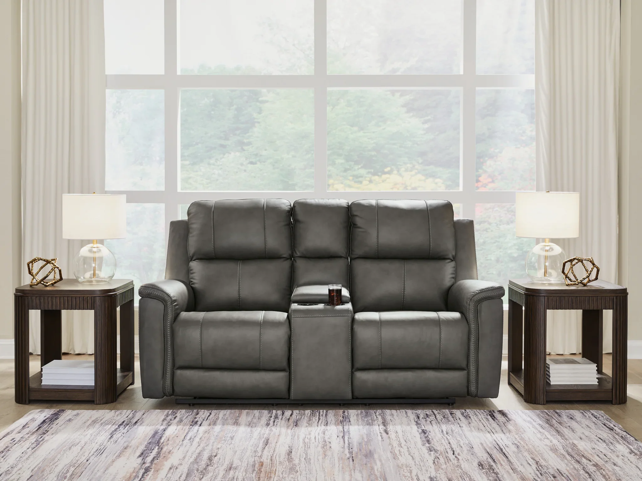 Bleckley - Anchor - Power Reclining Loveseat With Console / Adjustable Headrest - Image 4