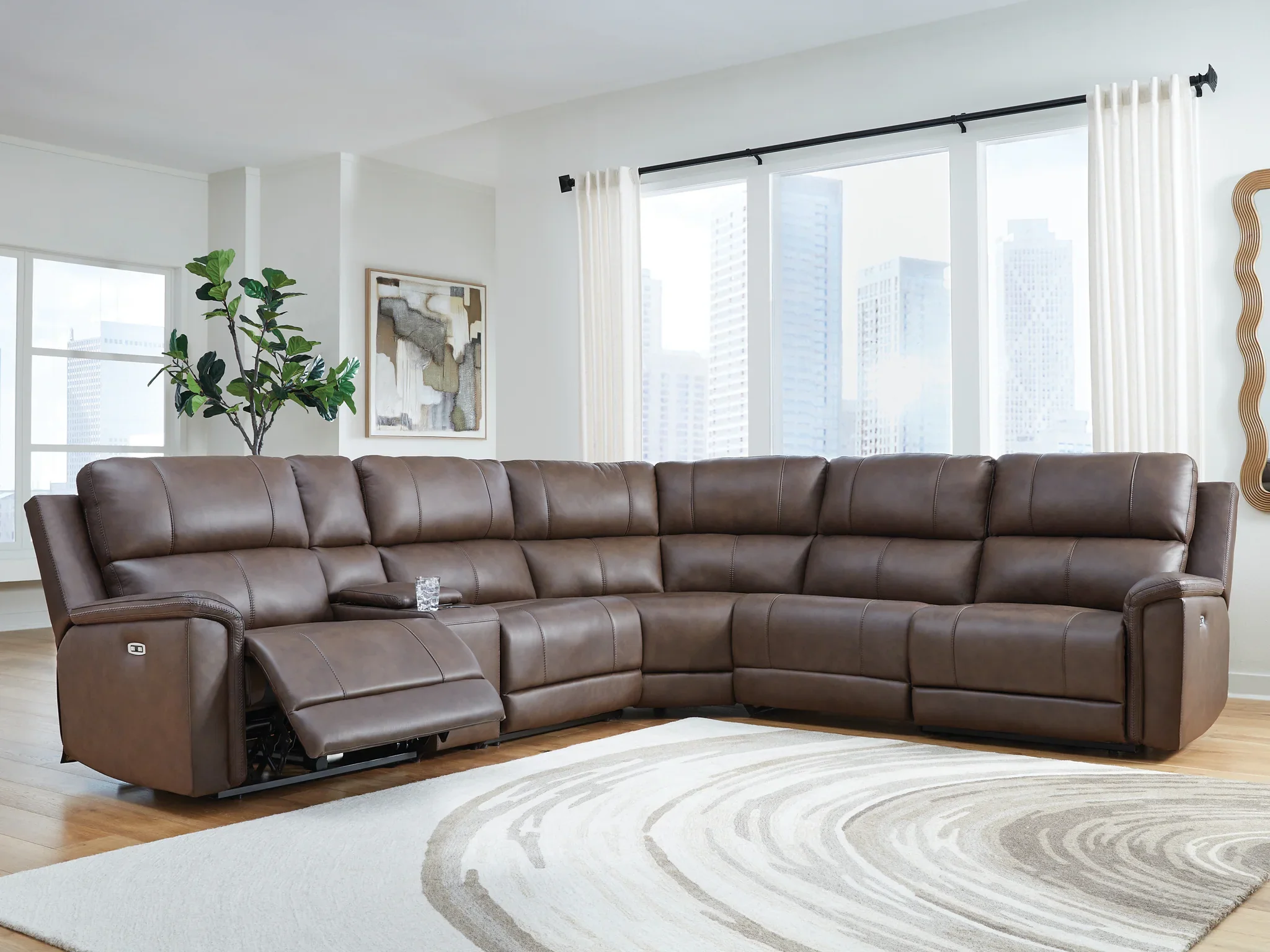 Bleckley - Espresso - 6-Piece Power Reclining Sectional With LAF And RAF Recliners - Image 2