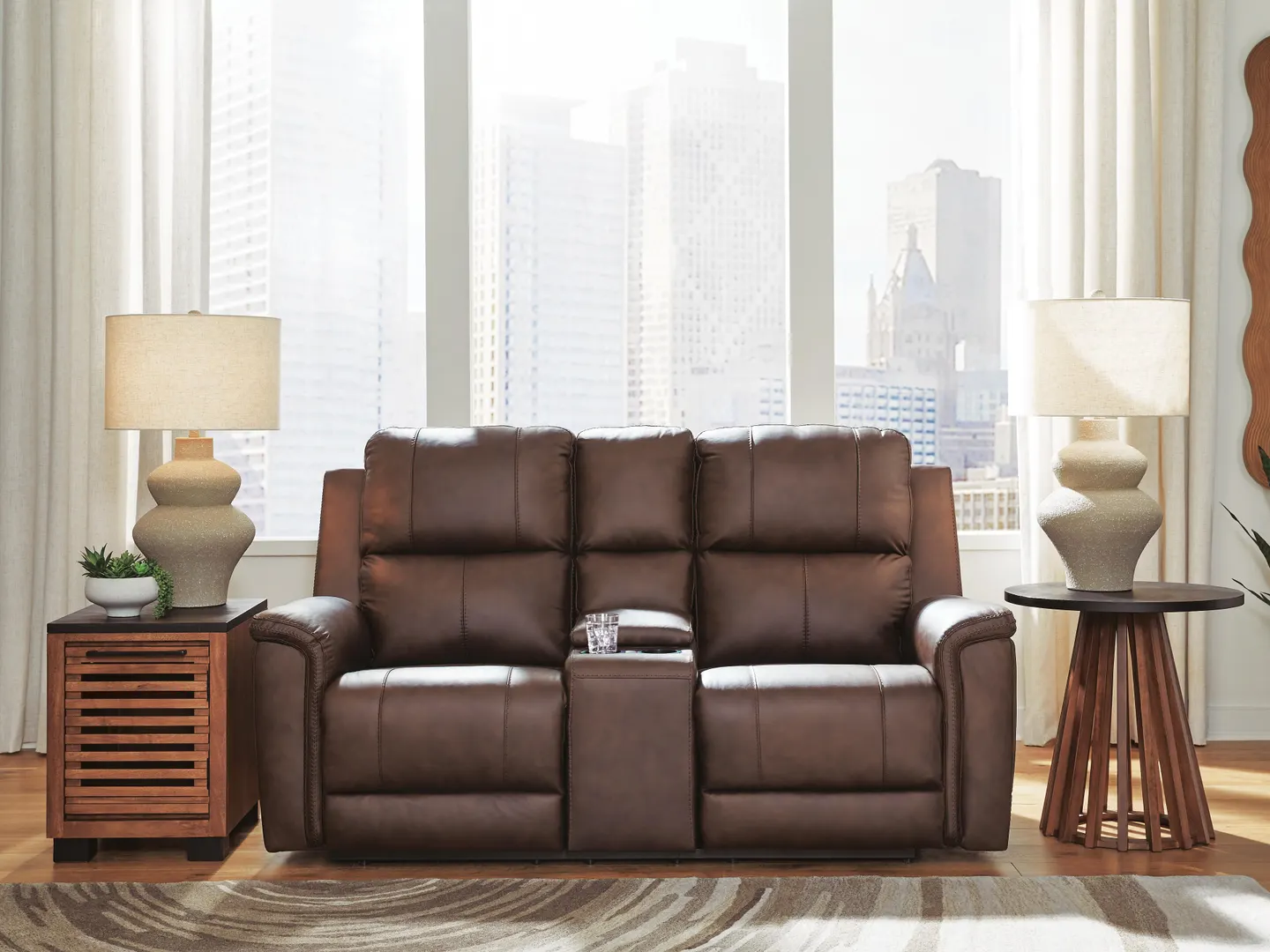 Bleckley - Power Reclining Loveseat With Console / Adjustable Headrest - Espresso - Image 2