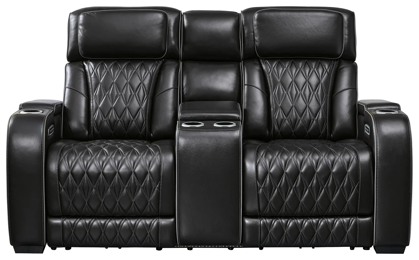 Boyington - Black - Power Reclining Loveseat With Console/ Adj Headrest - Image 4