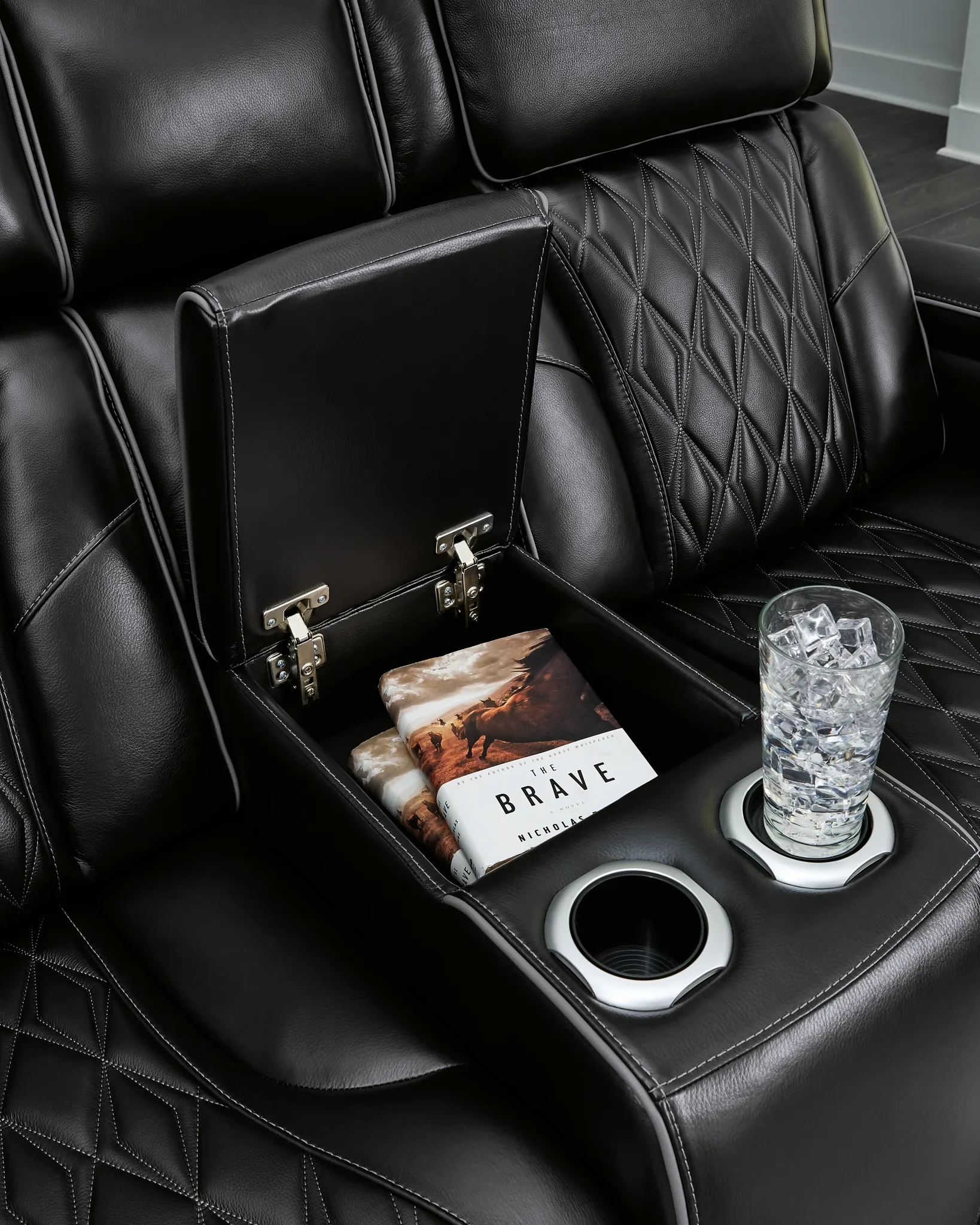 Boyington - Black - Power Reclining Loveseat With Console/ Adj Headrest - Image 8