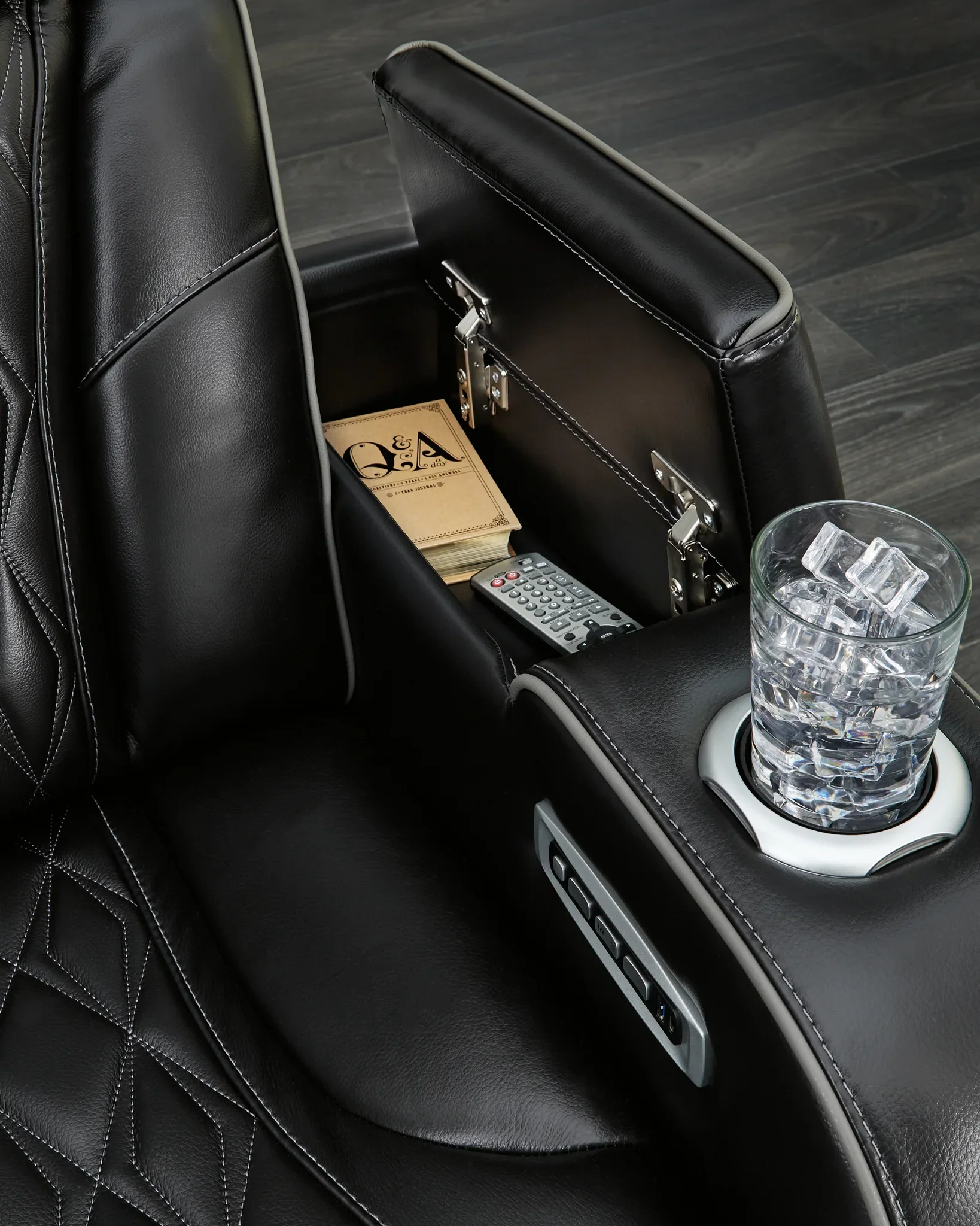 Boyington - Black - Power Reclining Sofa With Adj Headrest - Image 5