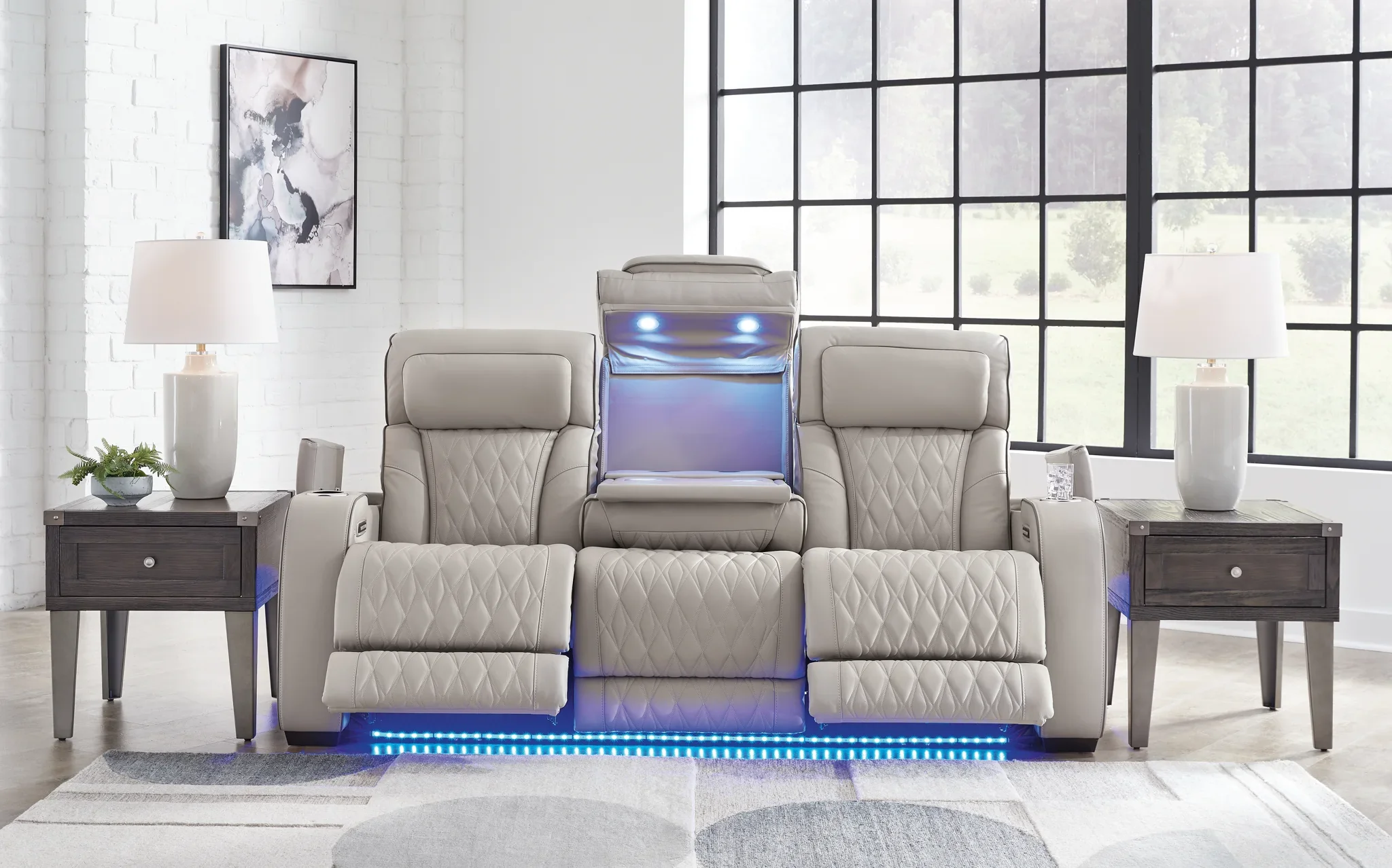 Boyington - Gray - Power Reclining Sofa With Adj Headrest - Image 10