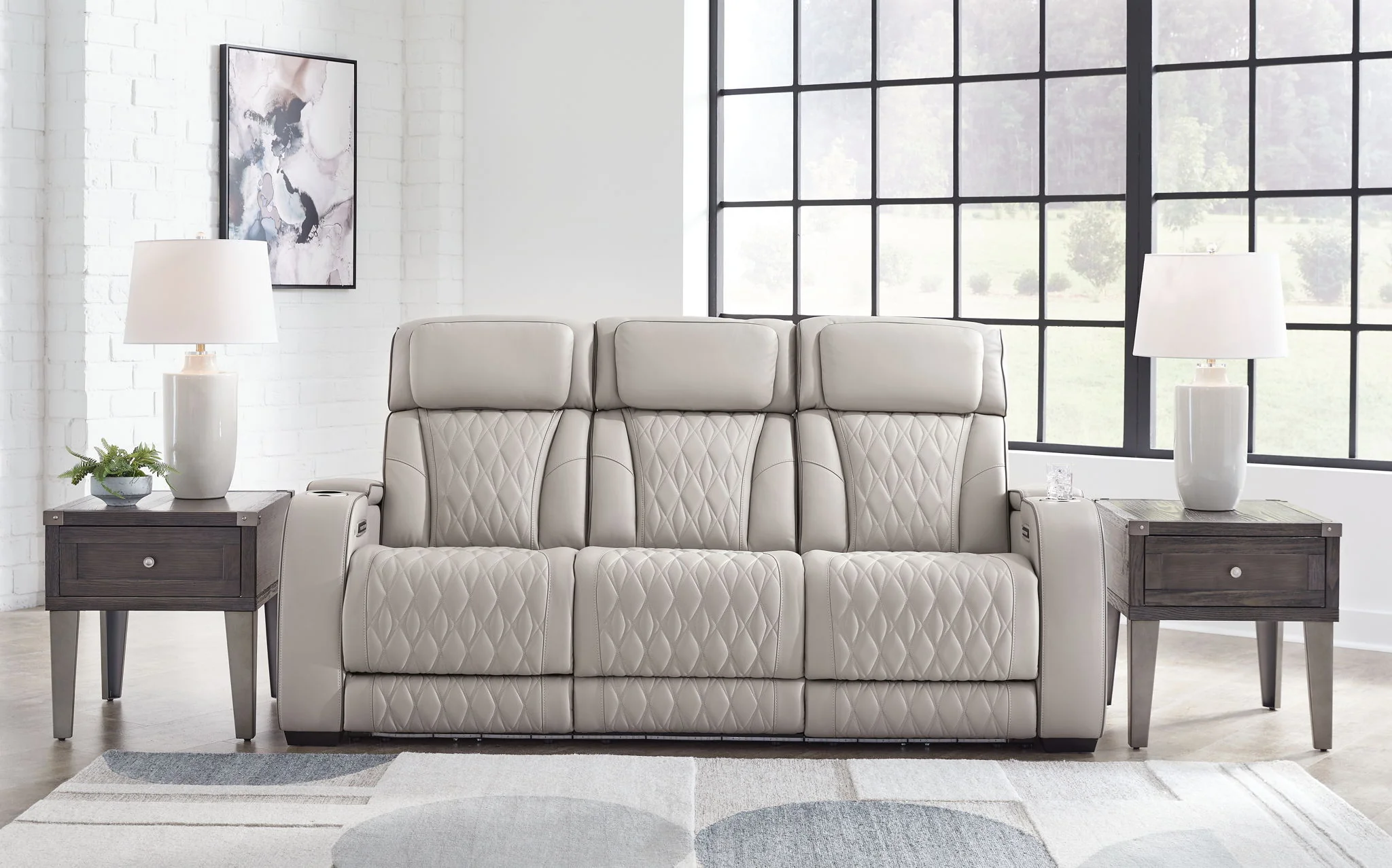 Boyington - Gray - Power Reclining Sofa With Adj Headrest - Image 6