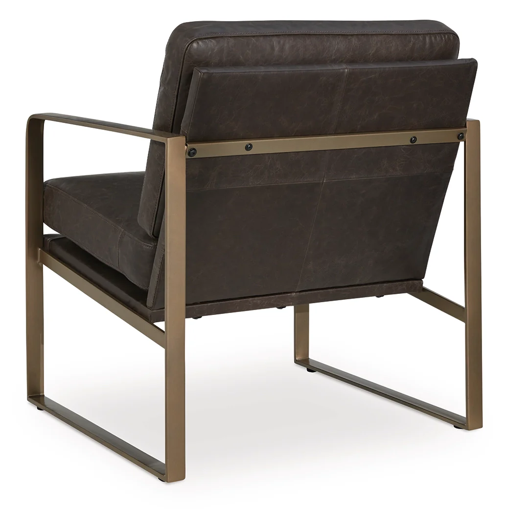Bradett - Dark Brown / Gold Finish - Accent Chair - Image 2