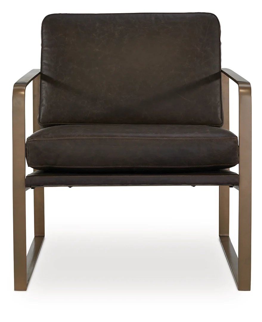 Bradett - Dark Brown / Gold Finish - Accent Chair - Image 3