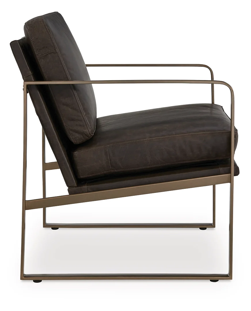 Bradett - Dark Brown / Gold Finish - Accent Chair - Image 4