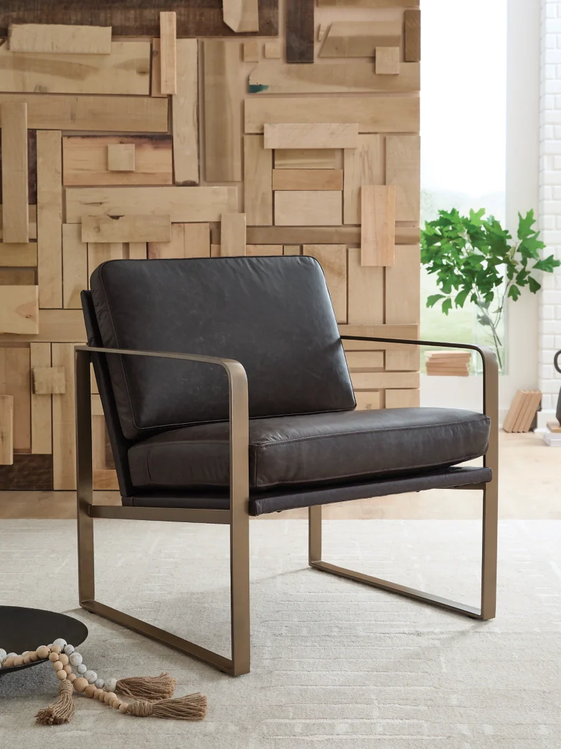 Bradett - Dark Brown / Gold Finish - Accent Chair - Image 5