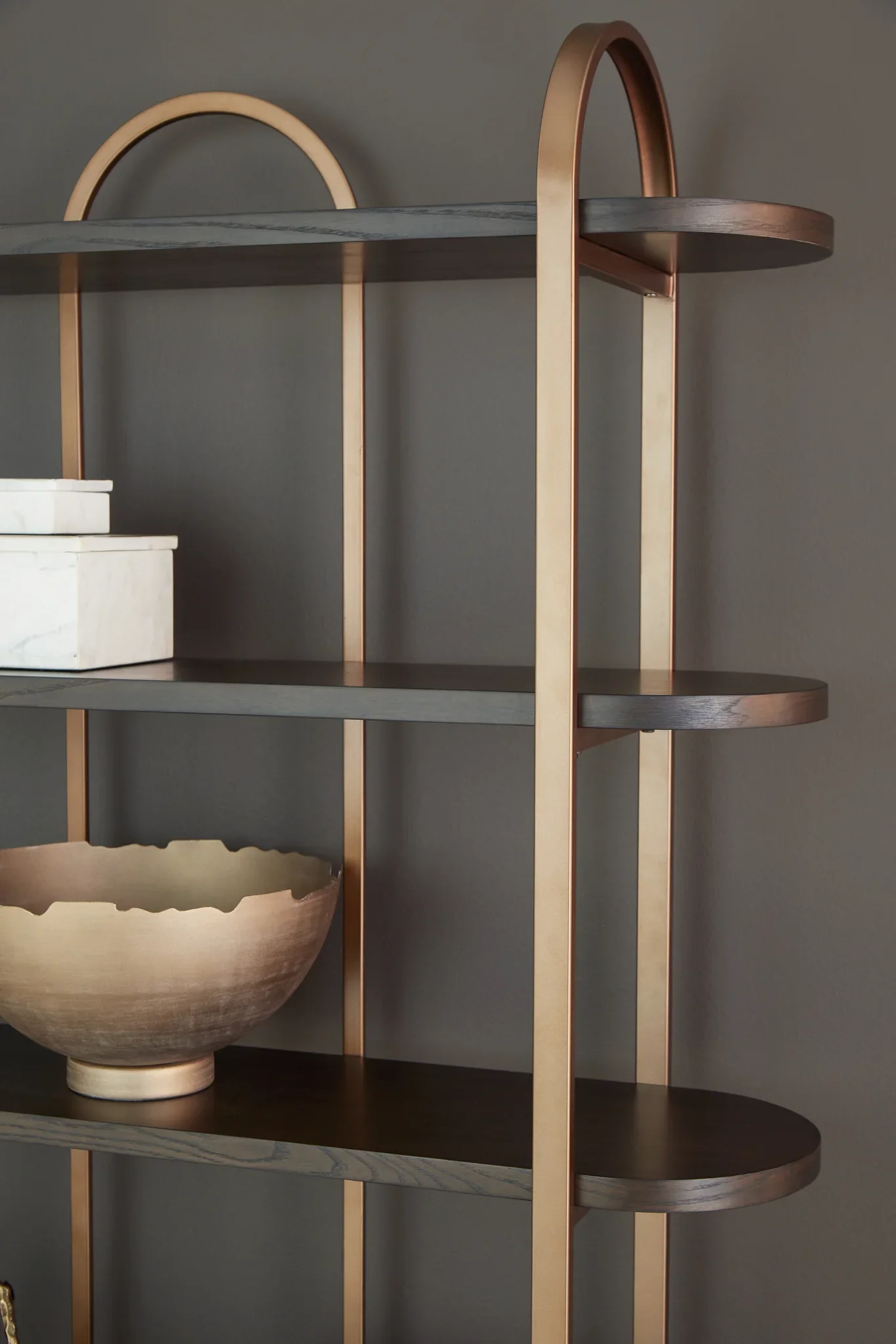 Brentmour - Brown / Gold Finish - Bookcase - Image 4