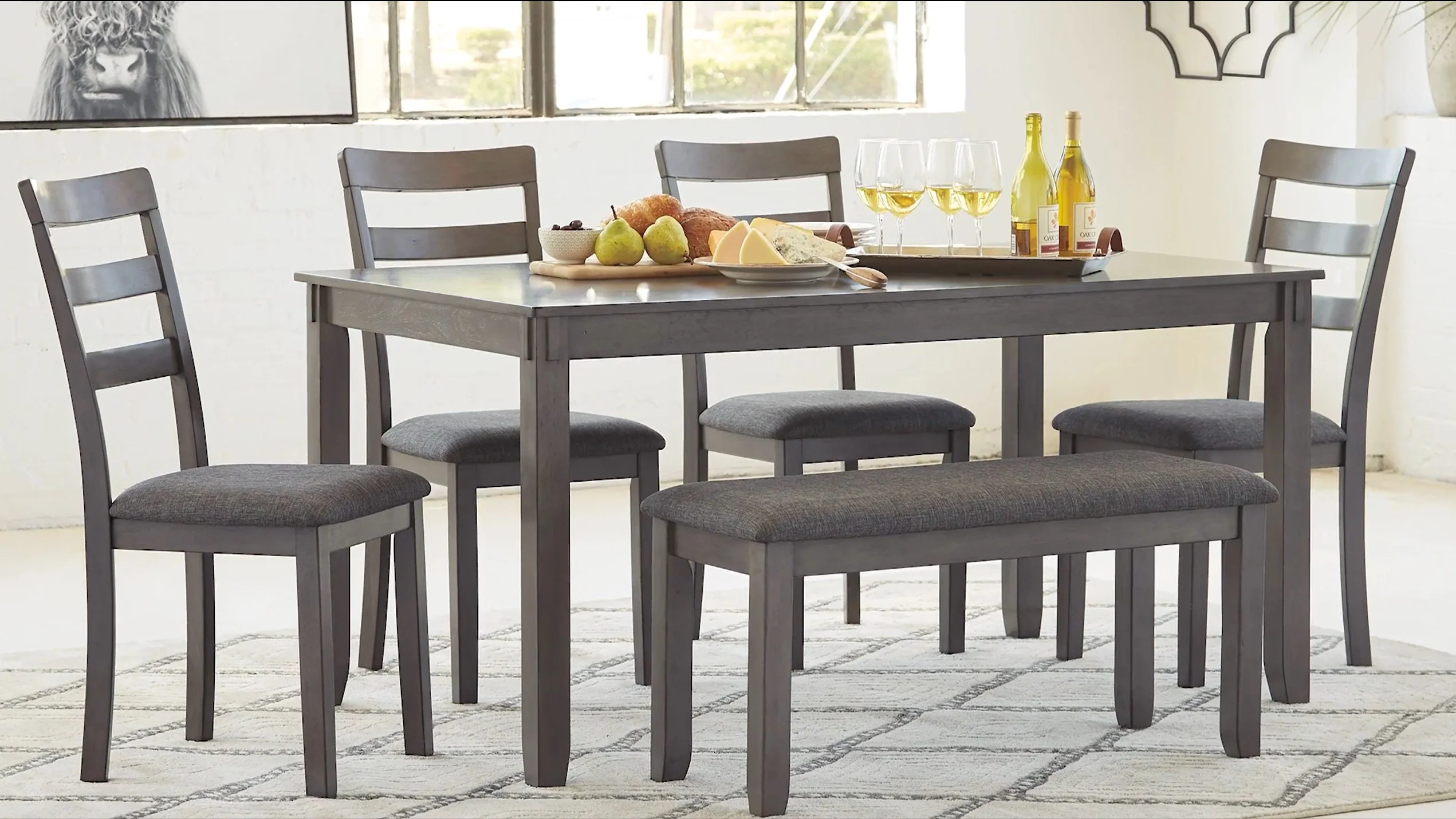 Bridson - Gray - Rect Drm Table Set (Set of 6) - Image 7