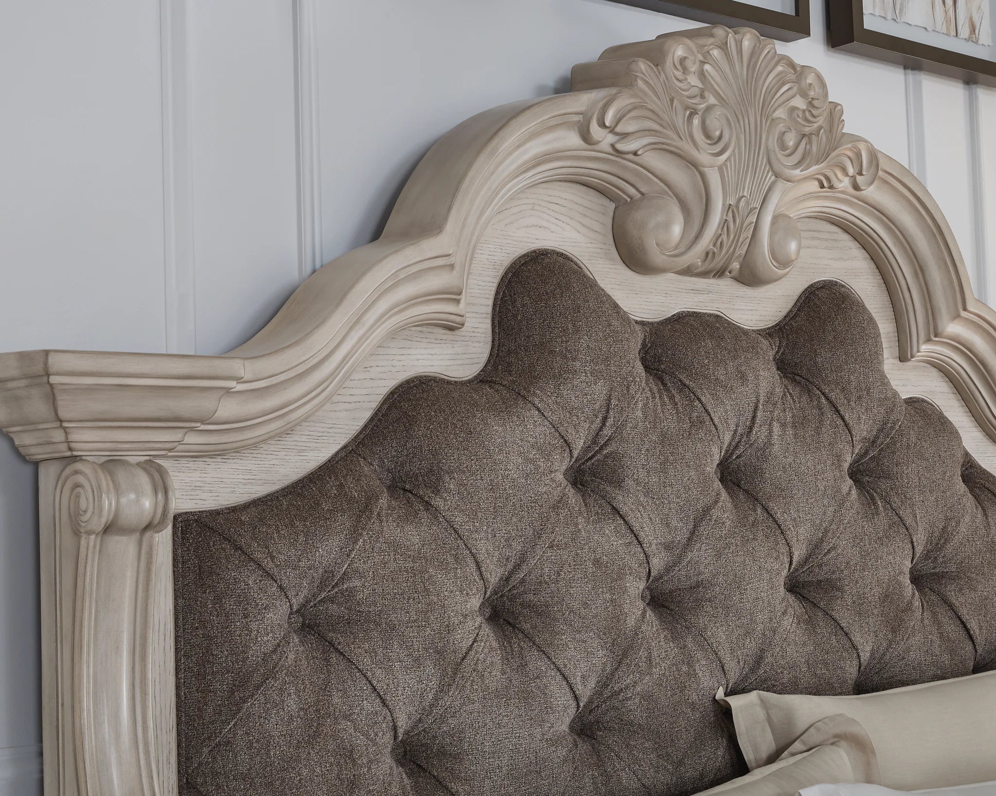 Bruchandi - Antique White - California King Upholstered Panel Bed - Image 6