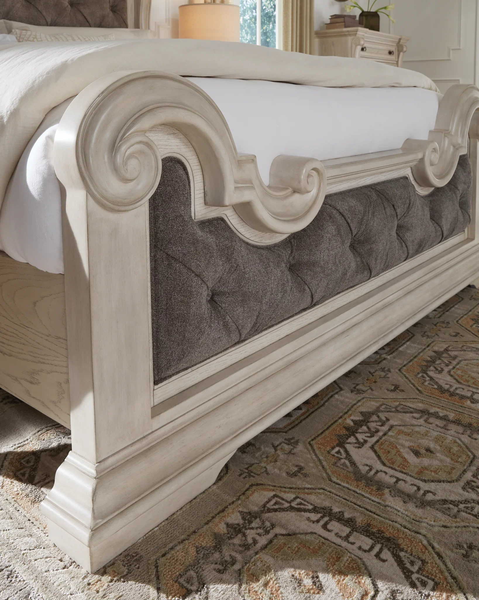 Bruchandi - Antique White - California King Upholstered Panel Bed - Image 7