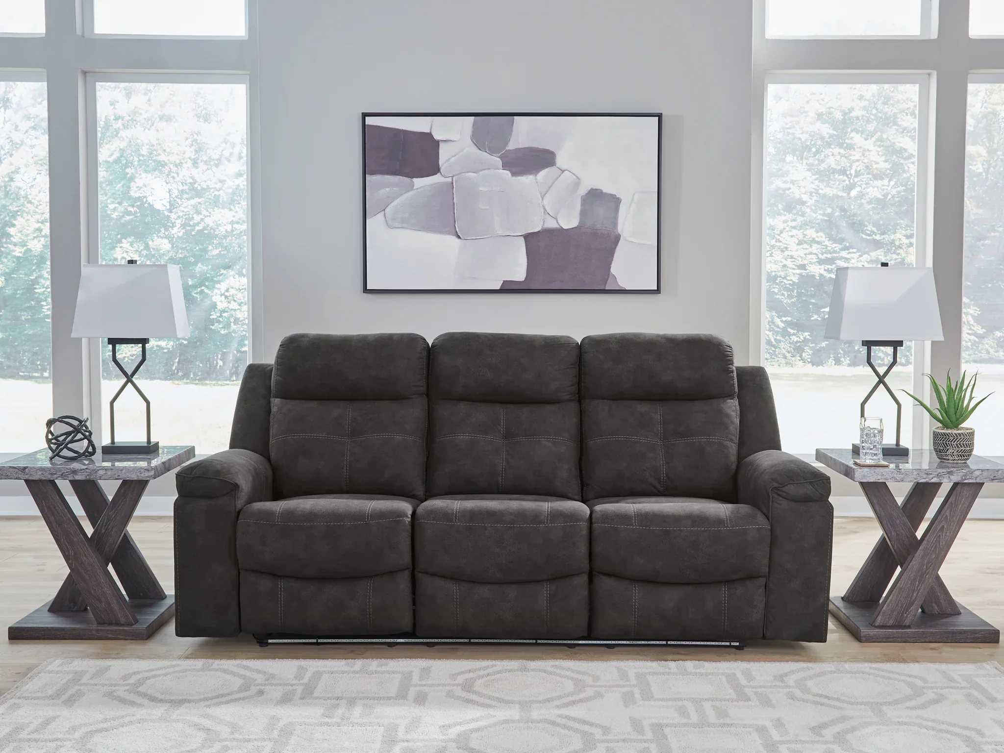 Brysonview - 2 Pc. - Reclining Sofa, Reclining Loveseat With Console - Charcoal - Image 2