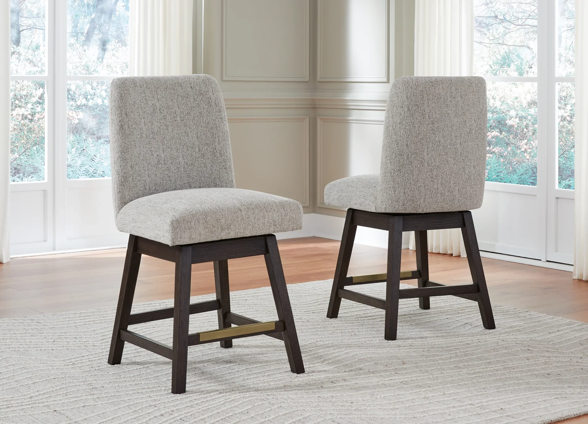 Burkhaus - Dark Brown - 7 Pc. - Rectangular Counter Table, 6 Barstools - Image 5