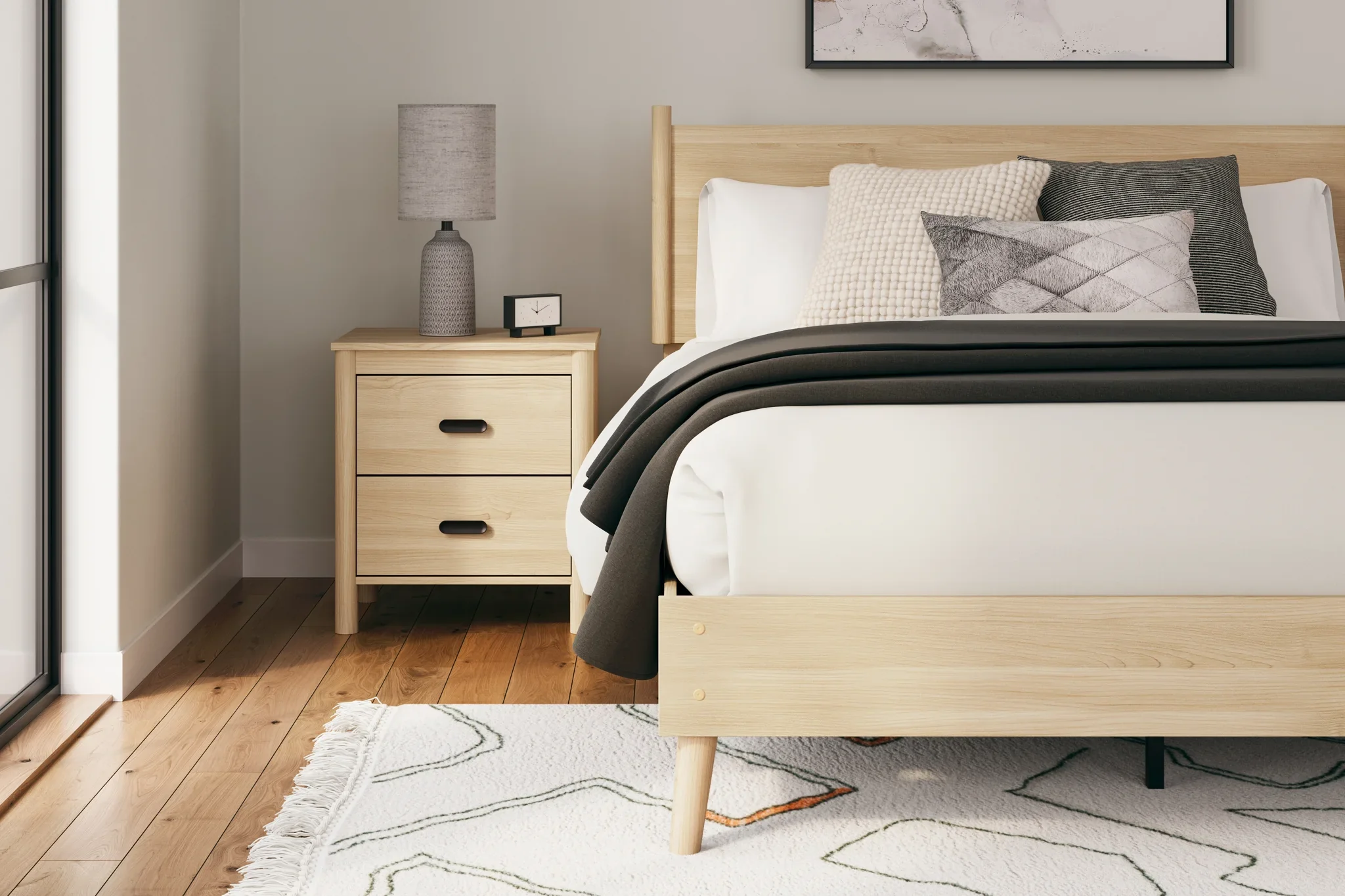 Cabinella - Tan - Queen Platform Panel Bed - Image 9