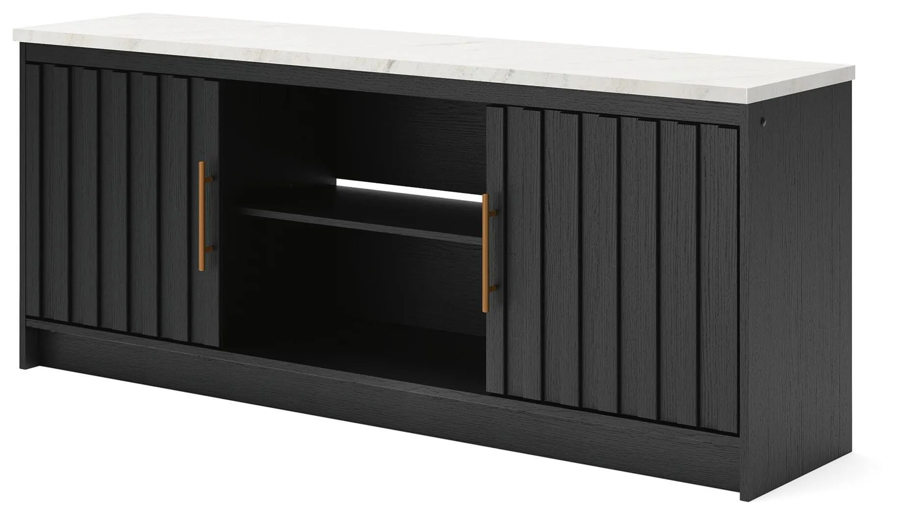 Cadmori - XL TV Stand With Fireplace Option - Black / White - Image 3