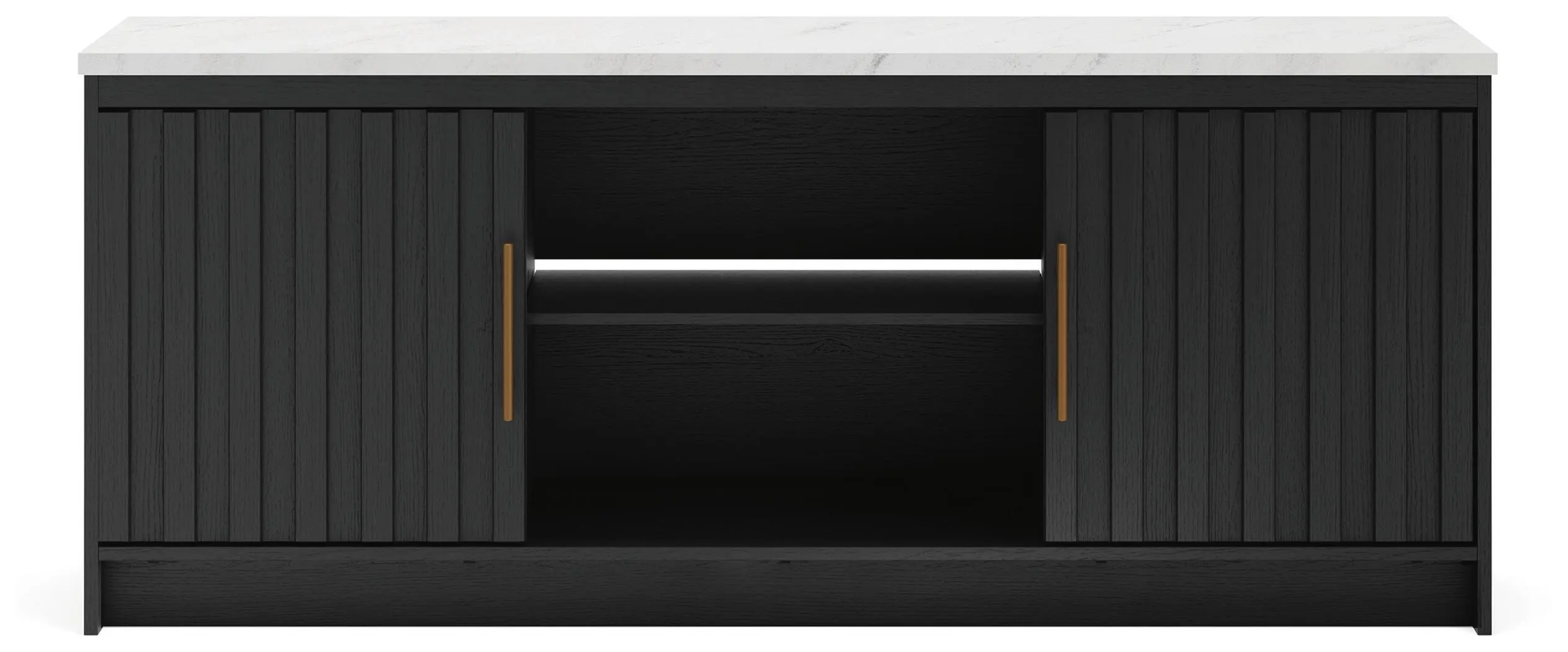 Cadmori - XL TV Stand With Fireplace Option - Black / White - Image 5