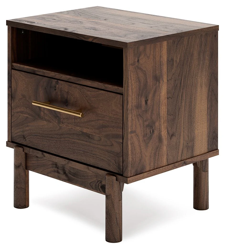 Calverson - Mocha - One Drawer Night Stand - Medium - Image 5