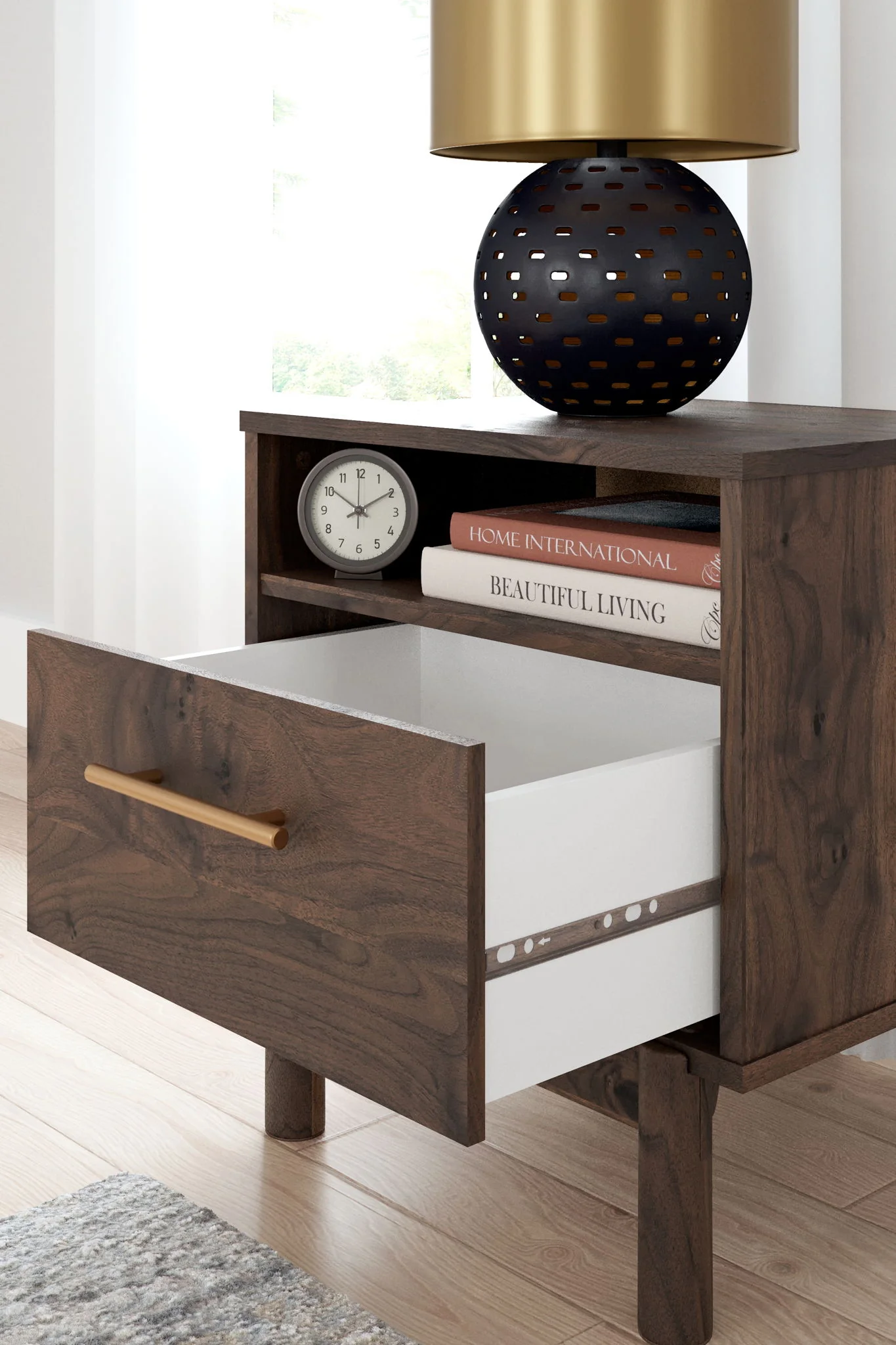Calverson - Mocha - One Drawer Night Stand - Medium - Image 6