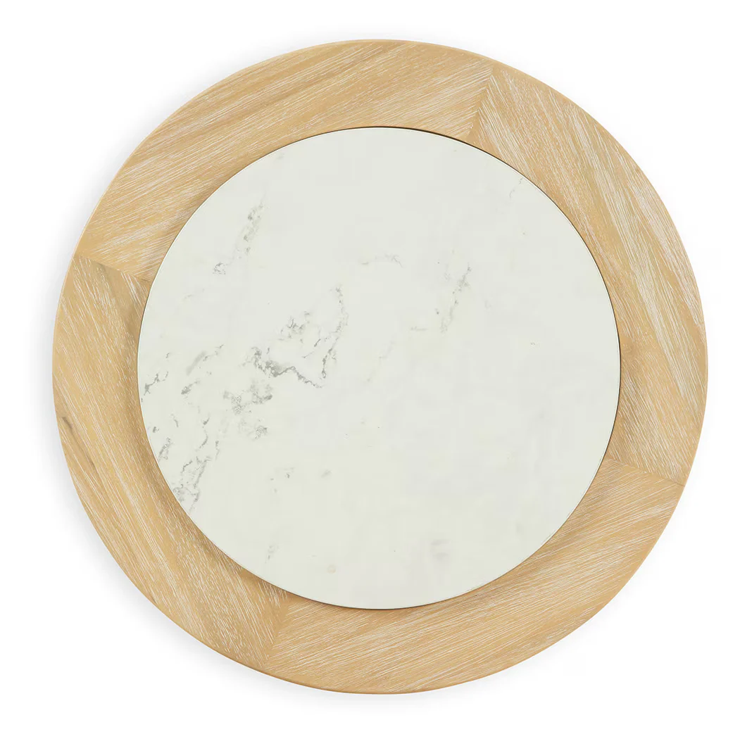 Camdill - Light Brown / White - Round End Table - Image 2