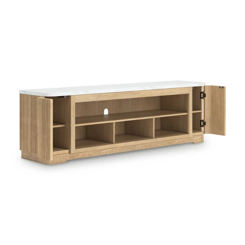 Camdill - Light Brown - XL TV Stand With Fireplace Option