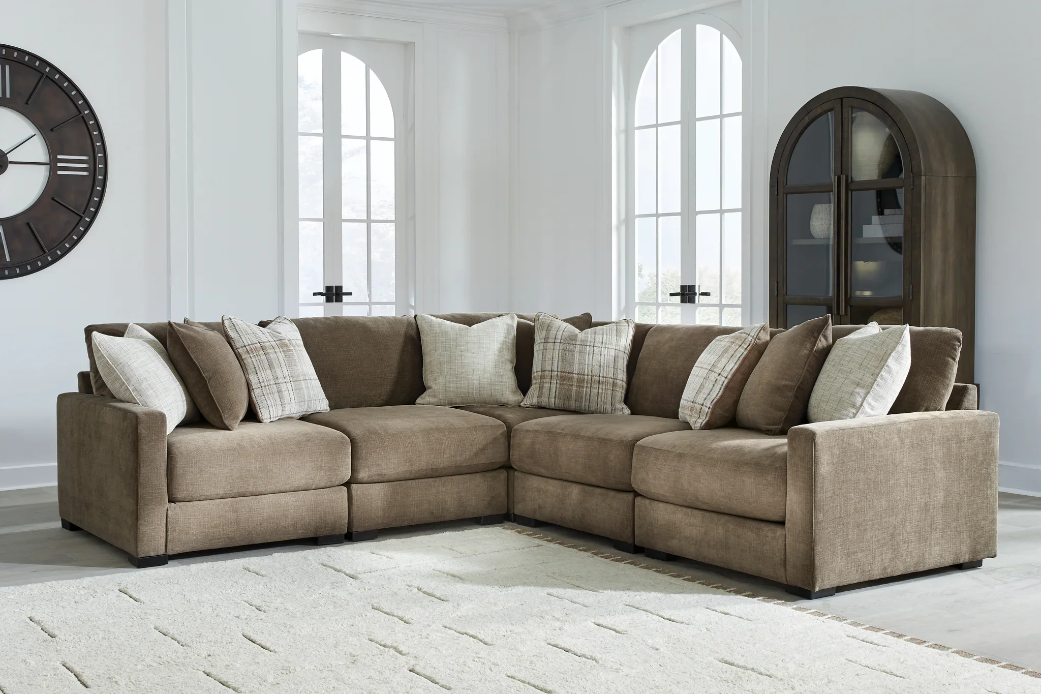 Camellia-Court - 5-Piece Sectional - Coffee - Image 2