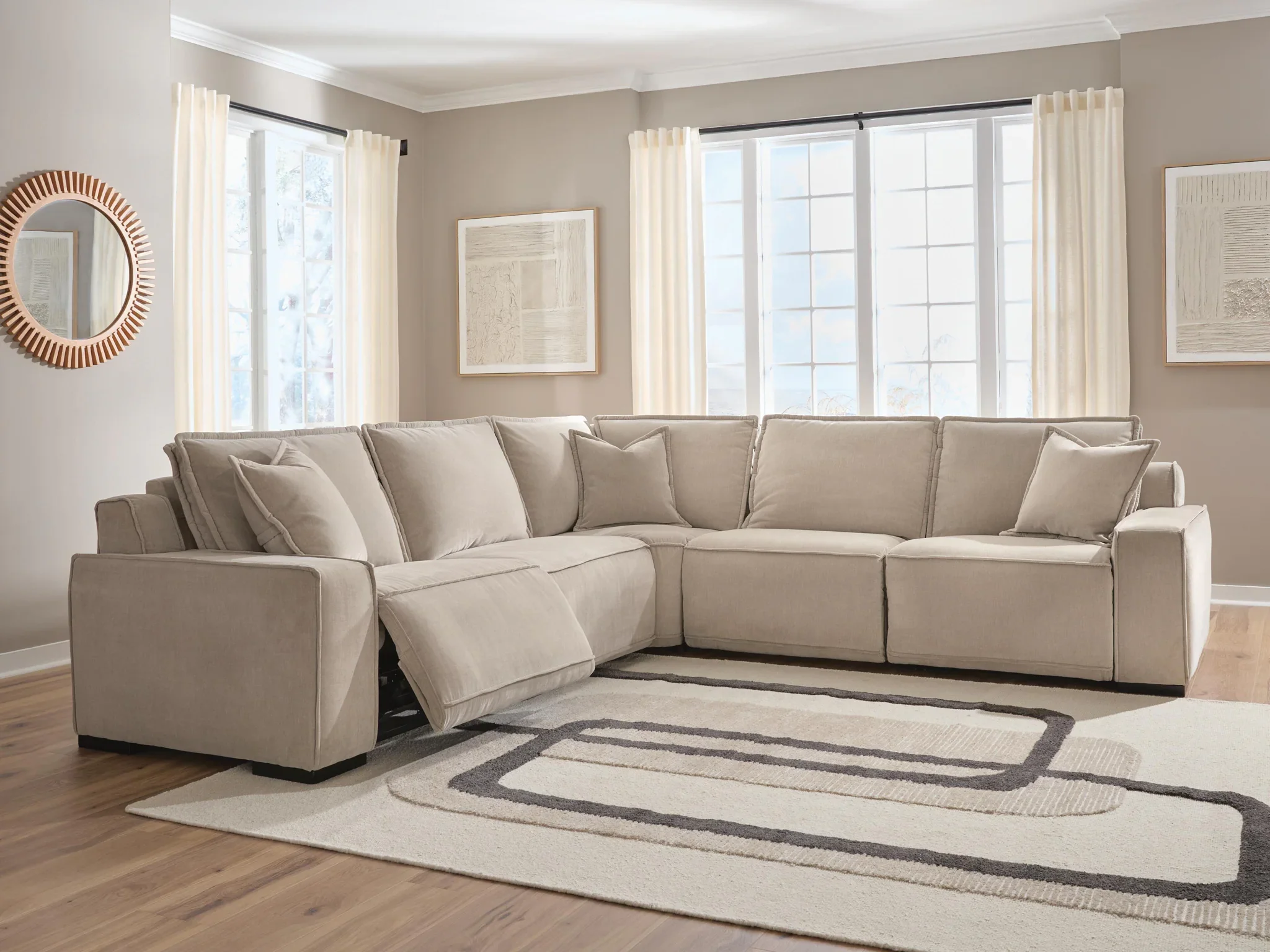 Carceri - 5-Piece Power Sectional Reclining Sofa - Cashmere - Image 2