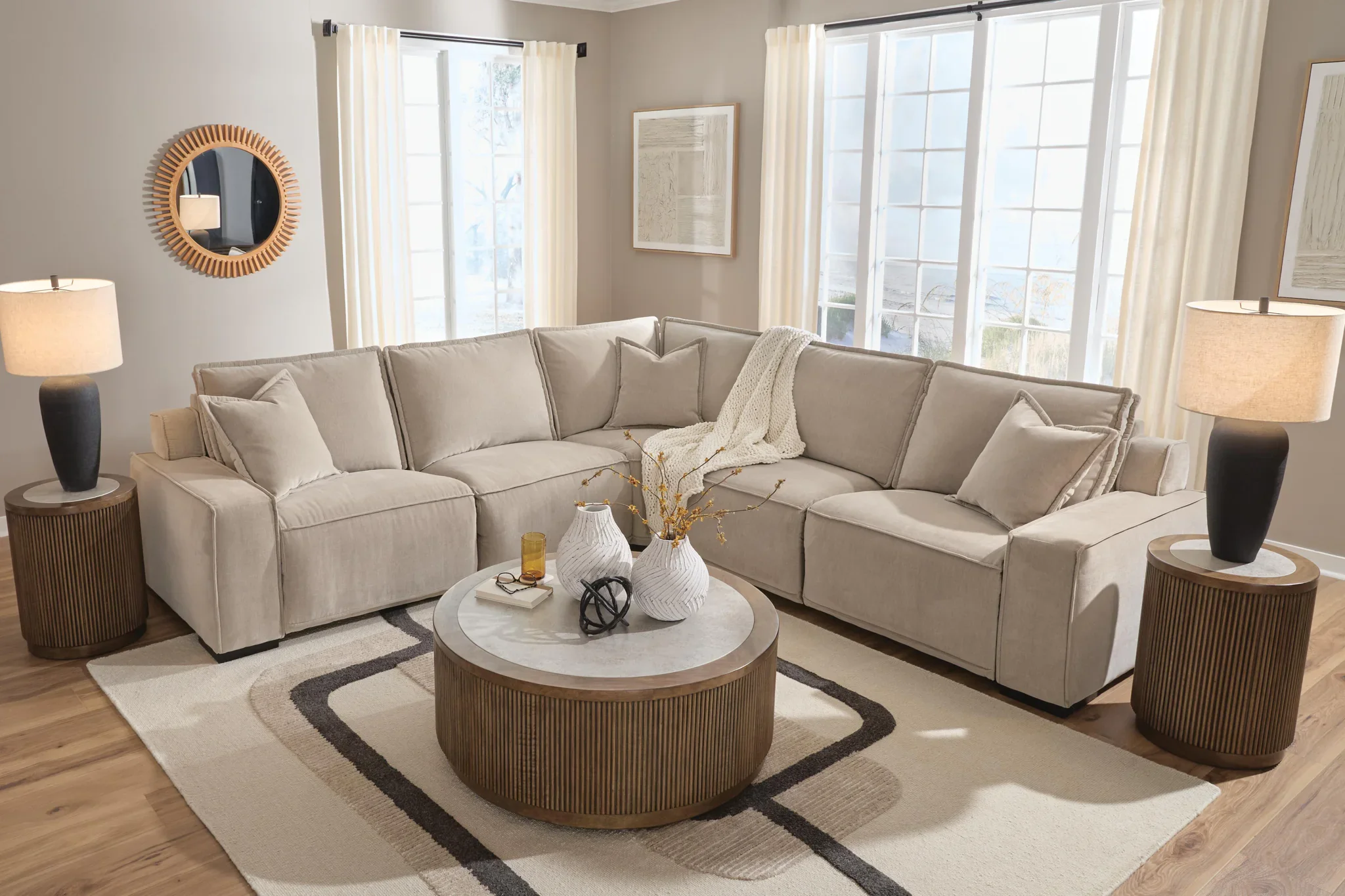 Carceri - 5-Piece Power Sectional Reclining Sofa - Cashmere - Image 3