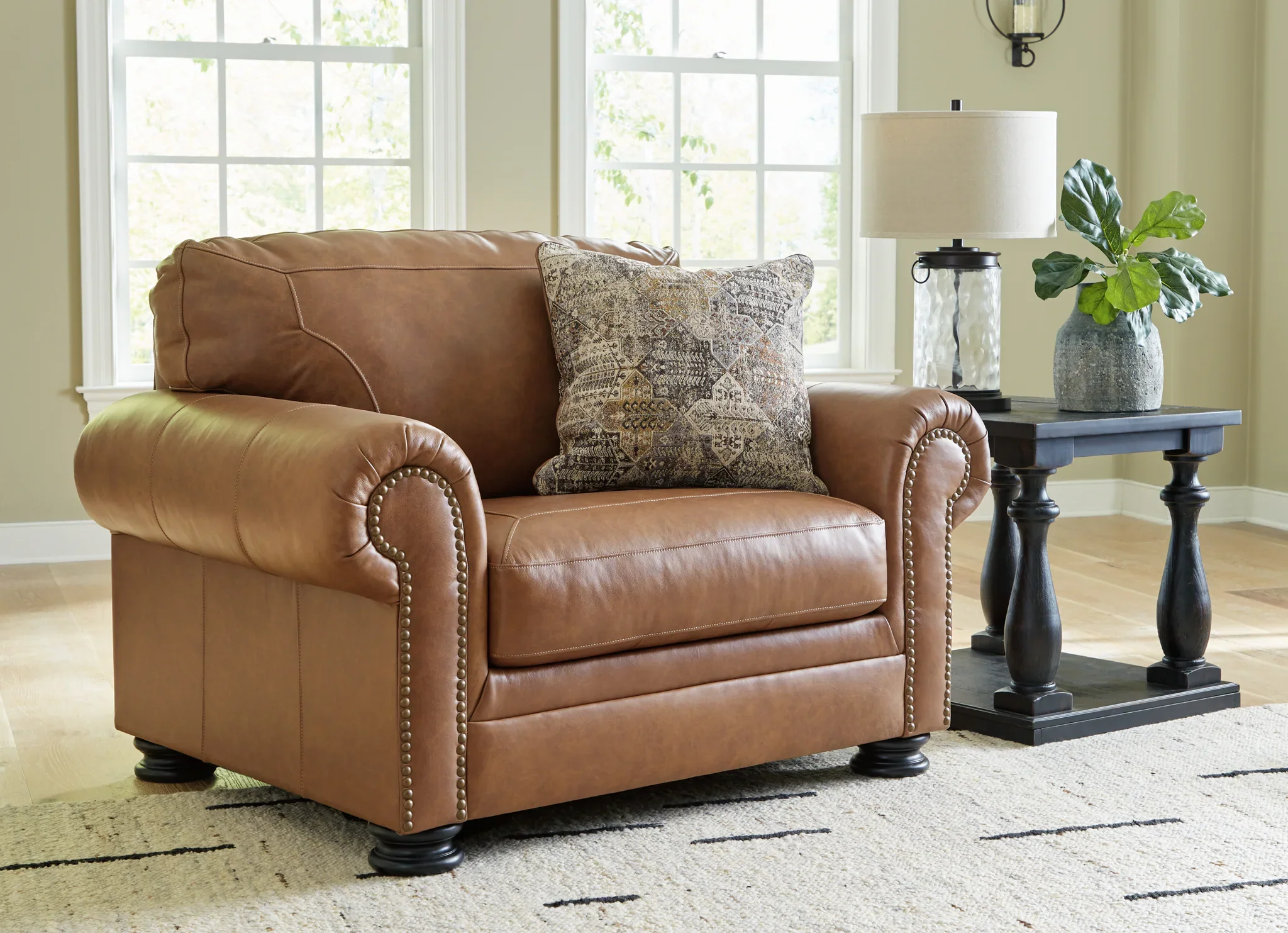 Carianna - 4 Pc. - Sofa, Loveseat, Chair And A Half, Ottoman - Caramel - Image 5