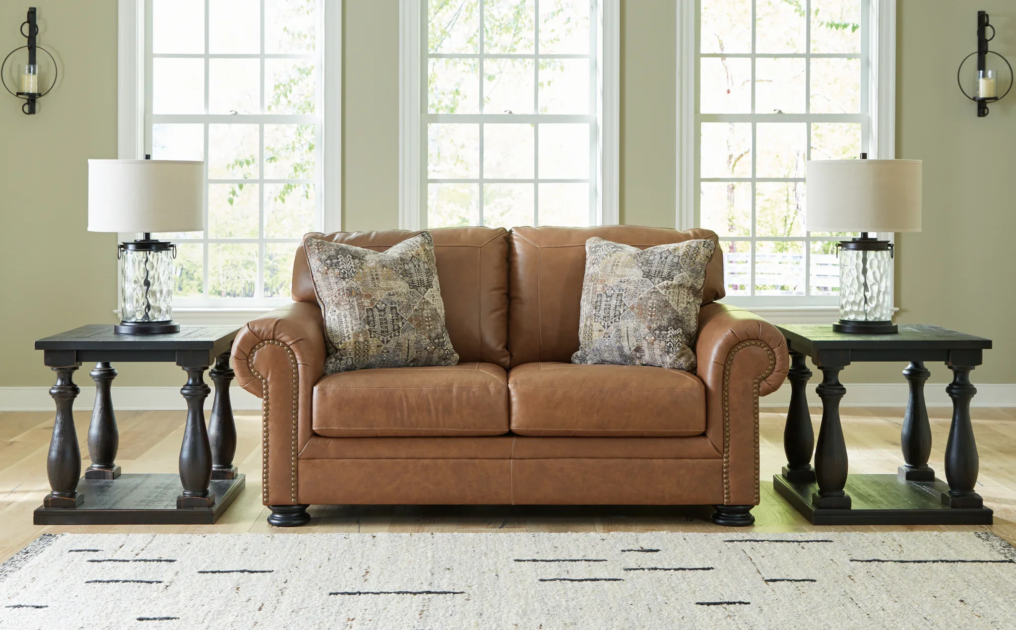 Carianna - 4 Pc. - Sofa, Loveseat, Chair And A Half, Ottoman - Caramel - Image 9